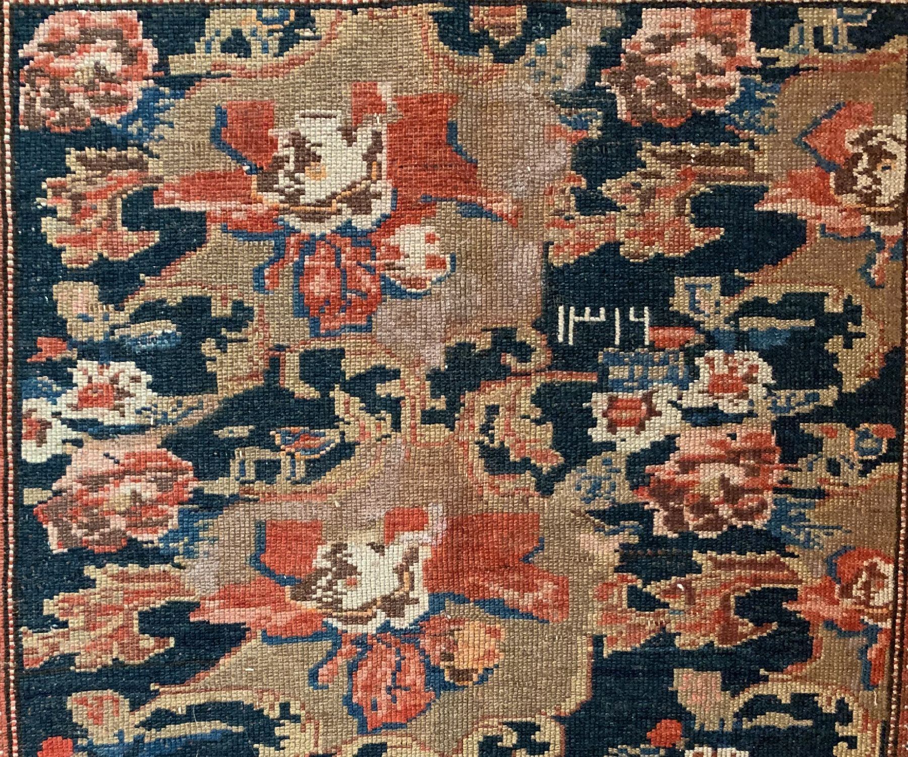 Detail b: Antiker Malayer, Persien, datiert 1314(1894), Wolle geknüpft auf Baumwolle, ca. 192 x 120 cm, EHZ: 3(gleichmäßig dünn)