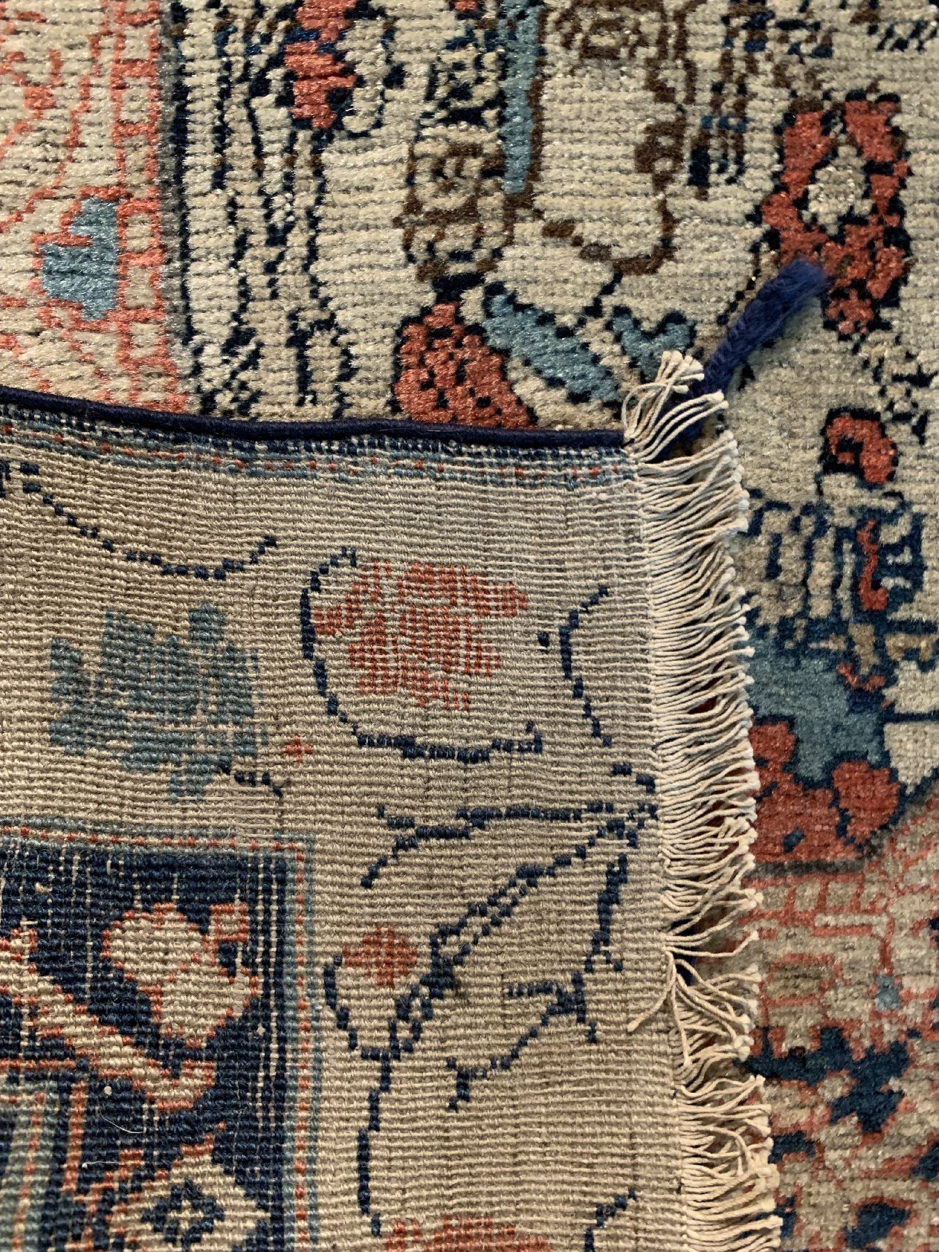 Detail e: Antiker Täbriz, Persien, 19. Jhd, Wolle geknüpft auf Baumwolle, ca. 170 x 106 cm, EHZ:3(gleichmäßig dünn).