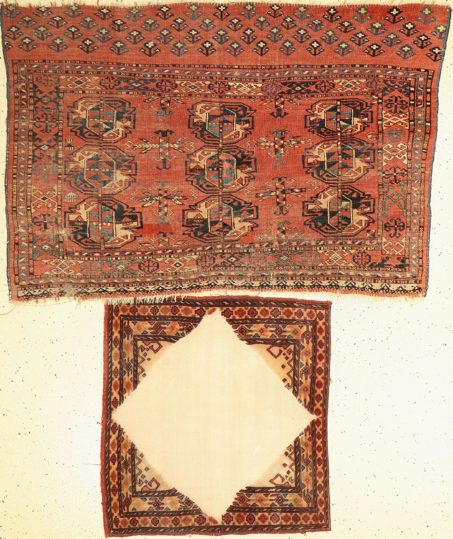Konvolut aus Tschowal und Boghtsche, Turkmenistan, um 1900, Wolle auf Wolle, ca, 130 x 90 cm, EHZ: 4-5