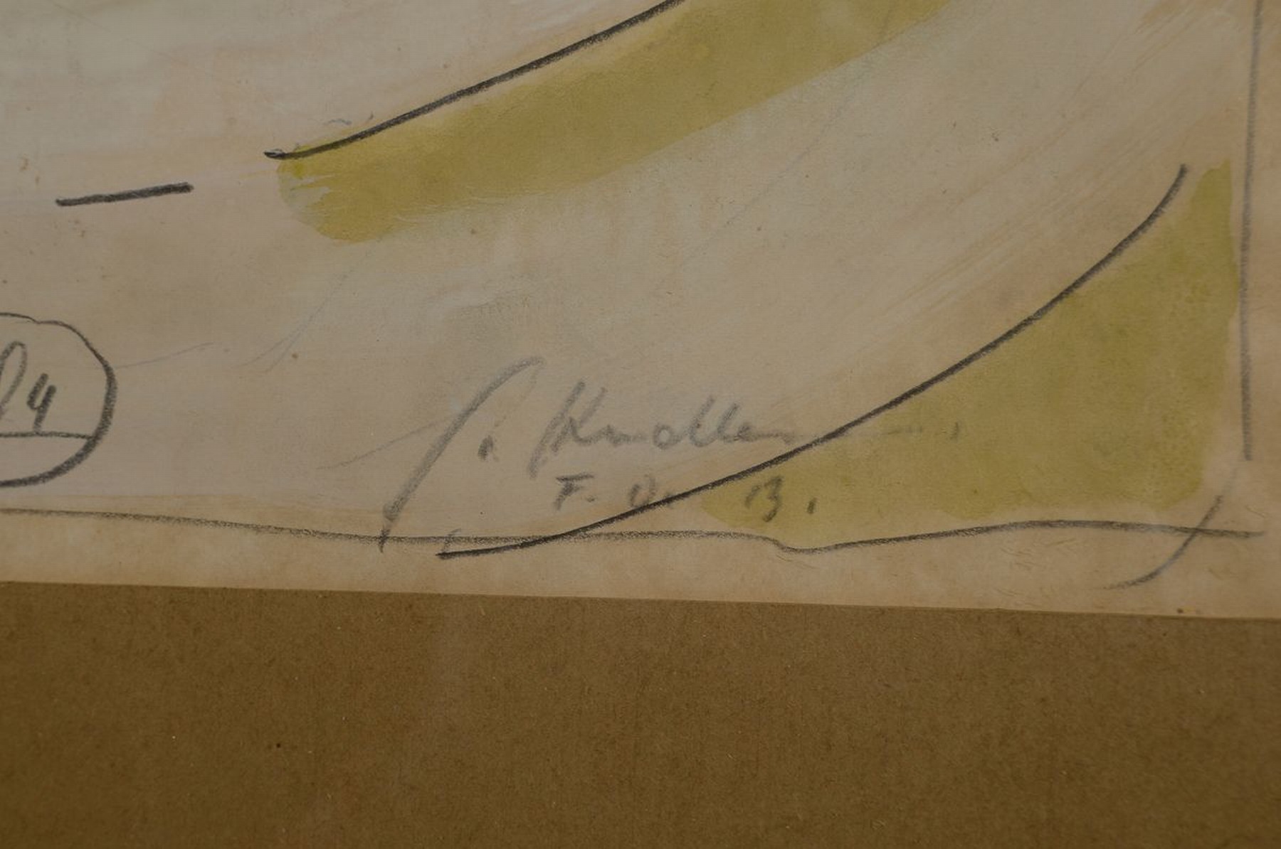 Detail a: Gizela Hudler, geb. 1934 Bydgoszcz (Polen), Lübecker Künstlerin, Schülerin von Alfred Mahlau (1894-1967); abstrakt-Surrealistische Landschaft, ...