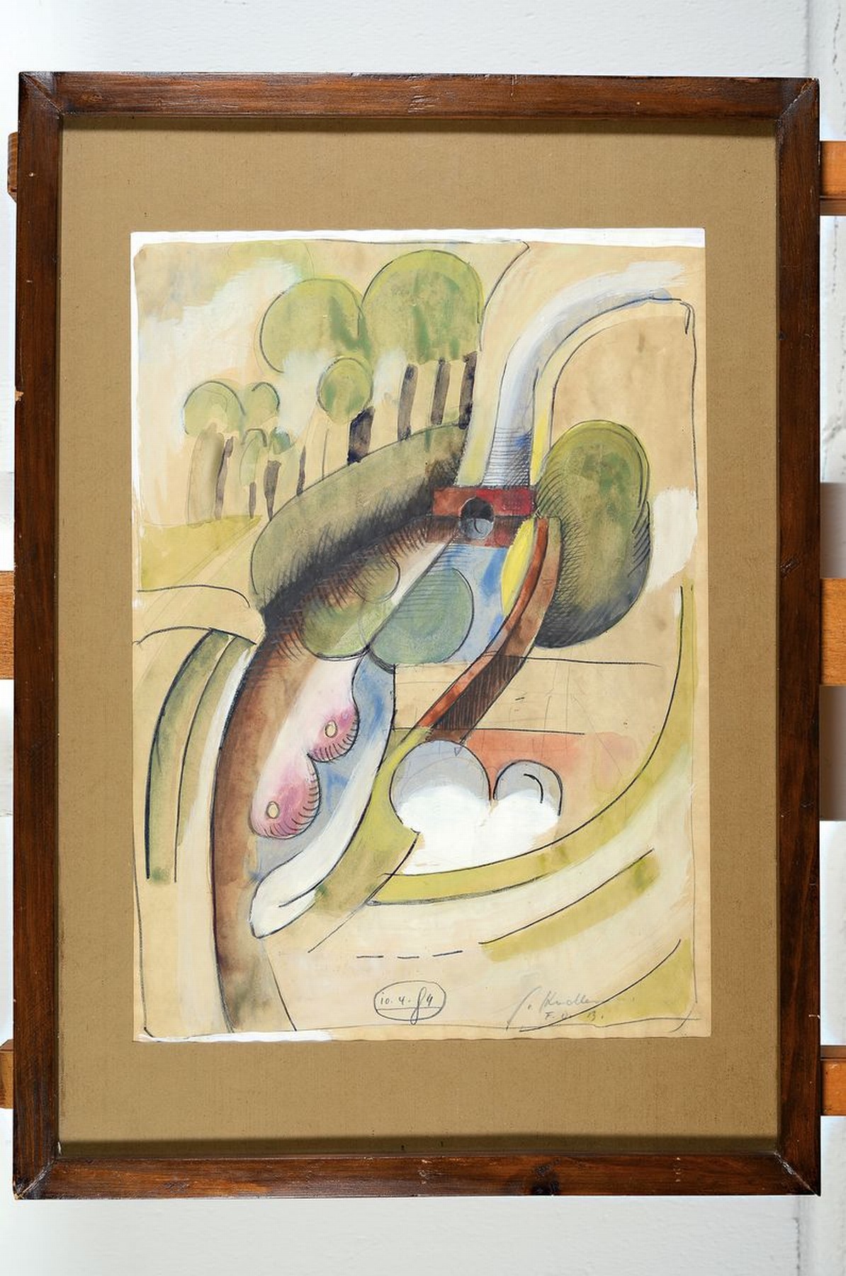 Detail k: Gizela Hudler, geb. 1934 Bydgoszcz (Polen), Lübecker Künstlerin, Schülerin von Alfred Mahlau (1894-1967); abstrakt-Surrealistische Landschaft, ...