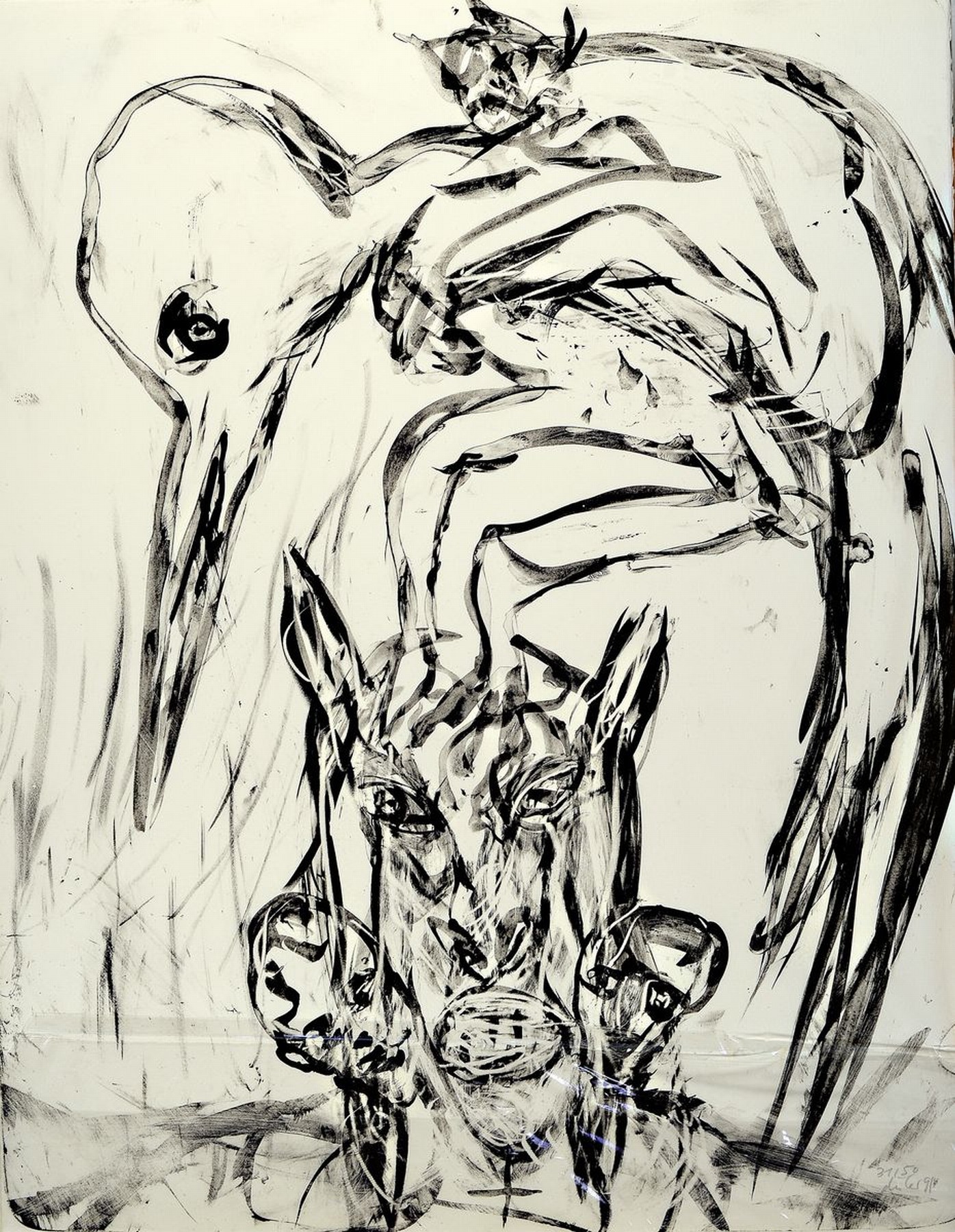 Martin Disler, 1949-1996, Ohne Titel, Lithographie, handsigniert und dat. 91, num. 31/50, ca. 64x50cm