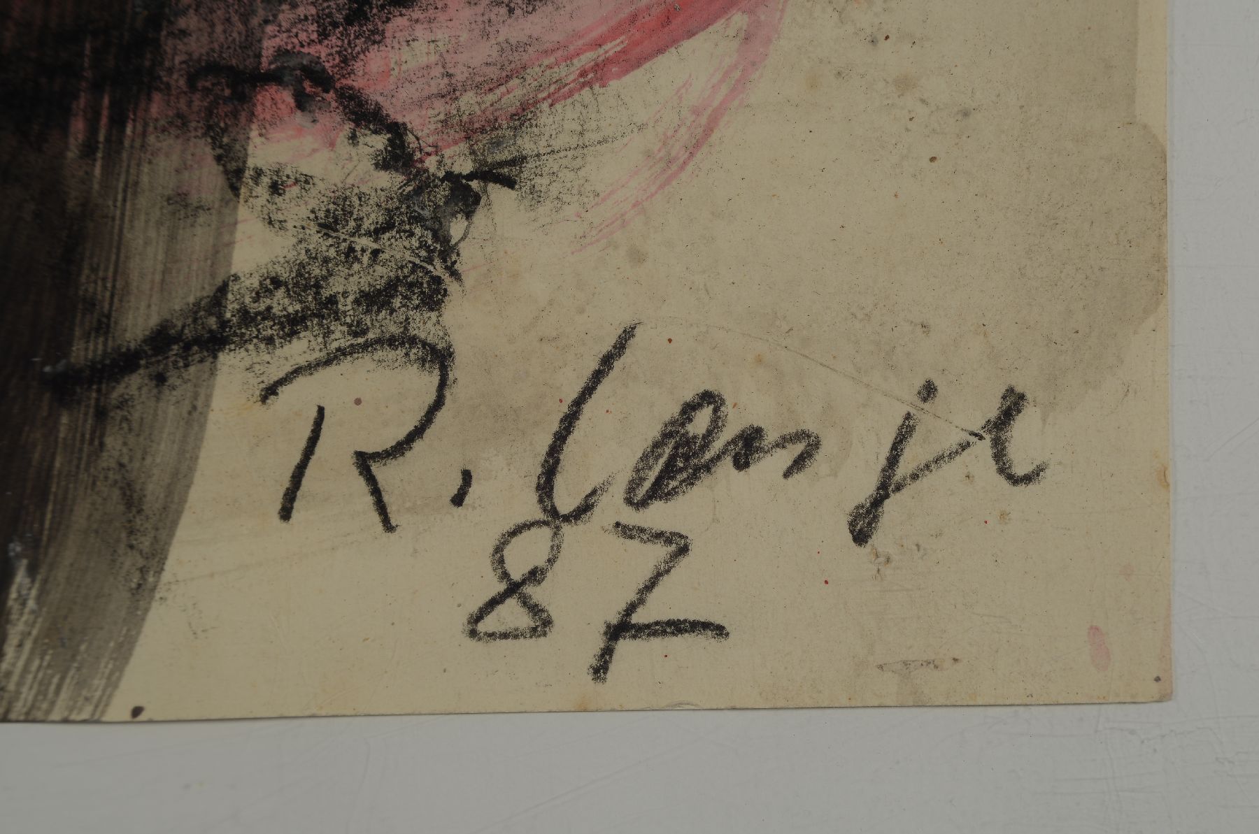 Detail a: Reinhard Lange, 1938 Hameln-2017, Gouache auf Papier, signiert und dat. 87, ca. 85x61cm, u.Gl., R. ca. 100x60cm