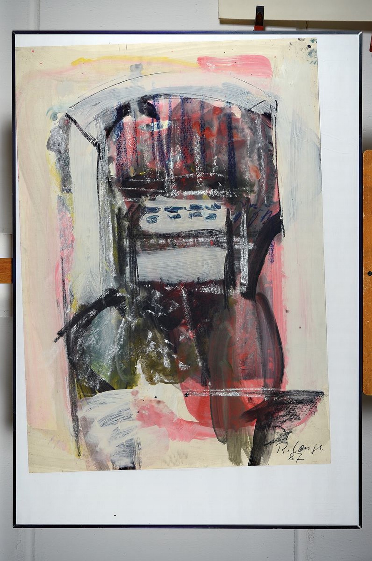 Detail k: Reinhard Lange, 1938 Hameln-2017, Gouache auf Papier, signiert und dat. 87, ca. 85x61cm, u.Gl., R. ca. 100x60cm