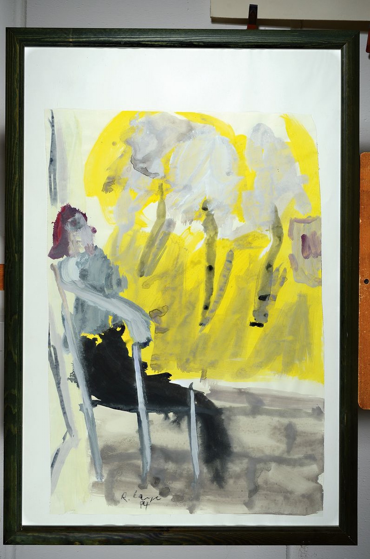 Detail k: Reinhard Lange, 1938 Hameln-2017, Frau im Sessel, Gouache auf Papier, signiert und dat. 84, ca. 77x53cm, u.Gl., R. ca. 100x68cm