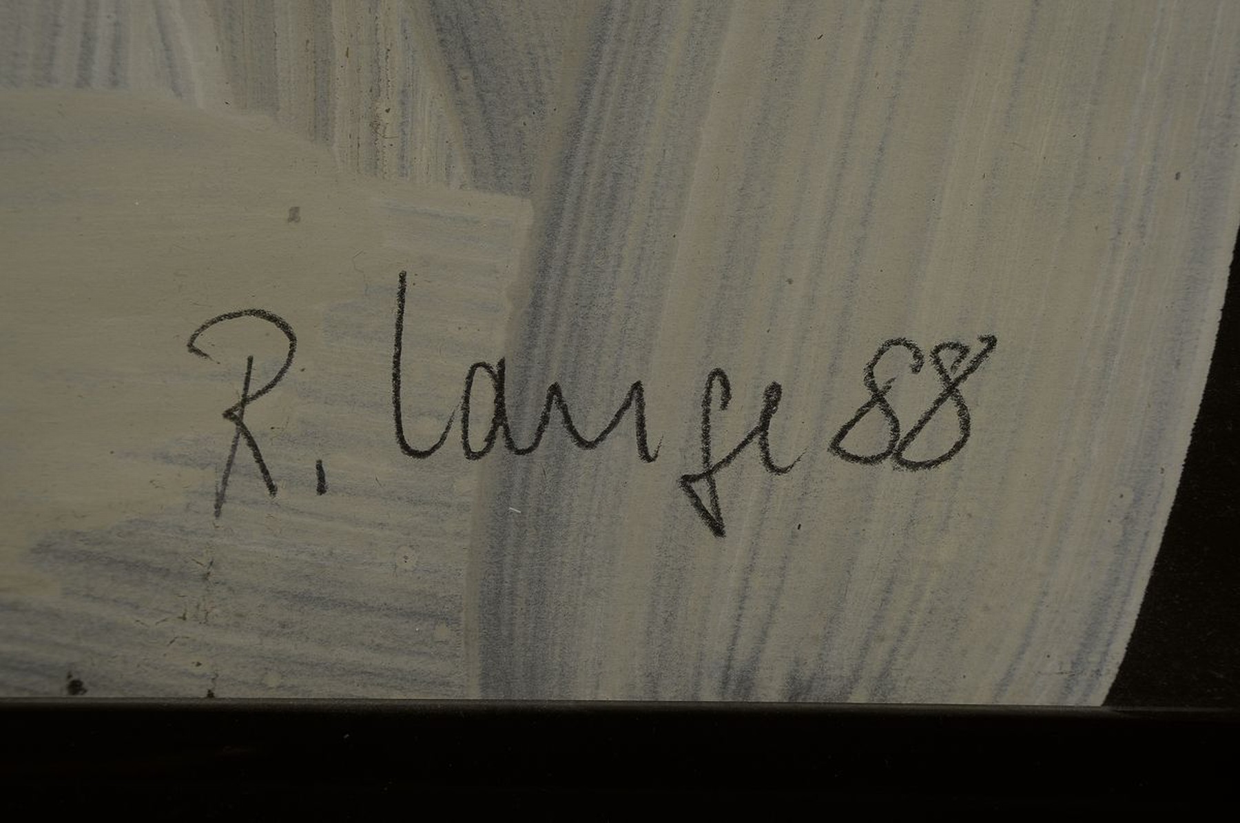Detail a: Reinhard Lange, 1938 Hameln-2017, Komposition und schwarz und gelb, Gouache auf Papier, signiert und dat. 88, ca. 100x69cm, u.Gl., R. ca. 106x75cm