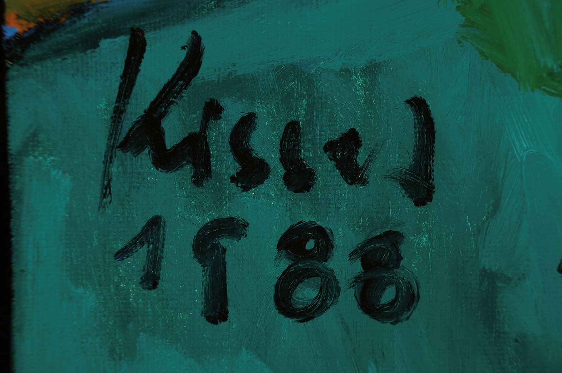 Detail a: Gernot Kissel, 1939-2008 Worms, Blumenstillleben, Öl/Lwd, links unten sign. und dat. 1988, ca. 100x80cm, R. ca. 117x97cm