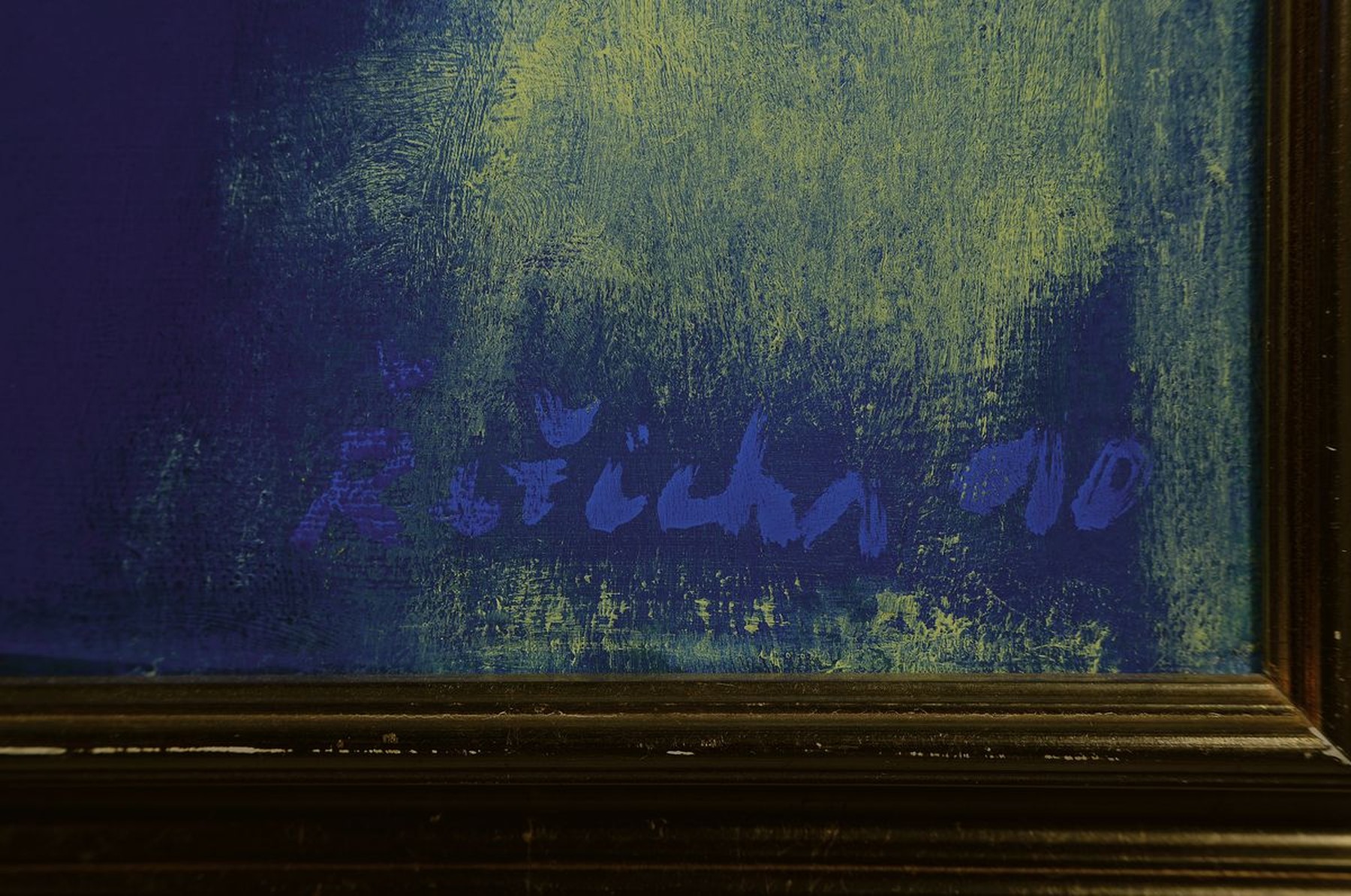 Detail a: Jan Rericha, geb. 1960, Frau und Blumen, Öl/Lwd, rückseitig mit Ausstellungsetikett, ca. 100x130cm, R. ca.