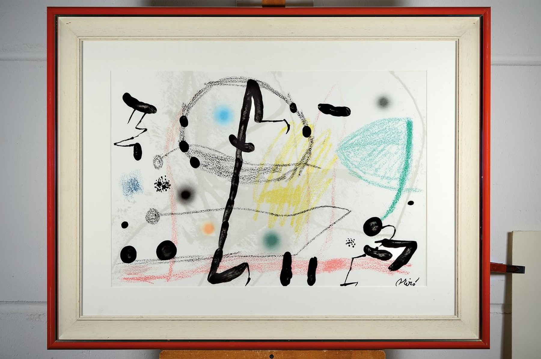 Detail k: Joan Miro, 1893-1983, Maravillas, doppelblattgröße Farblithographie mit Bugfalte, von 1975, zu Texten von Rafael Alberti, ca. 40.5x70cm, u.Gl., R. ...