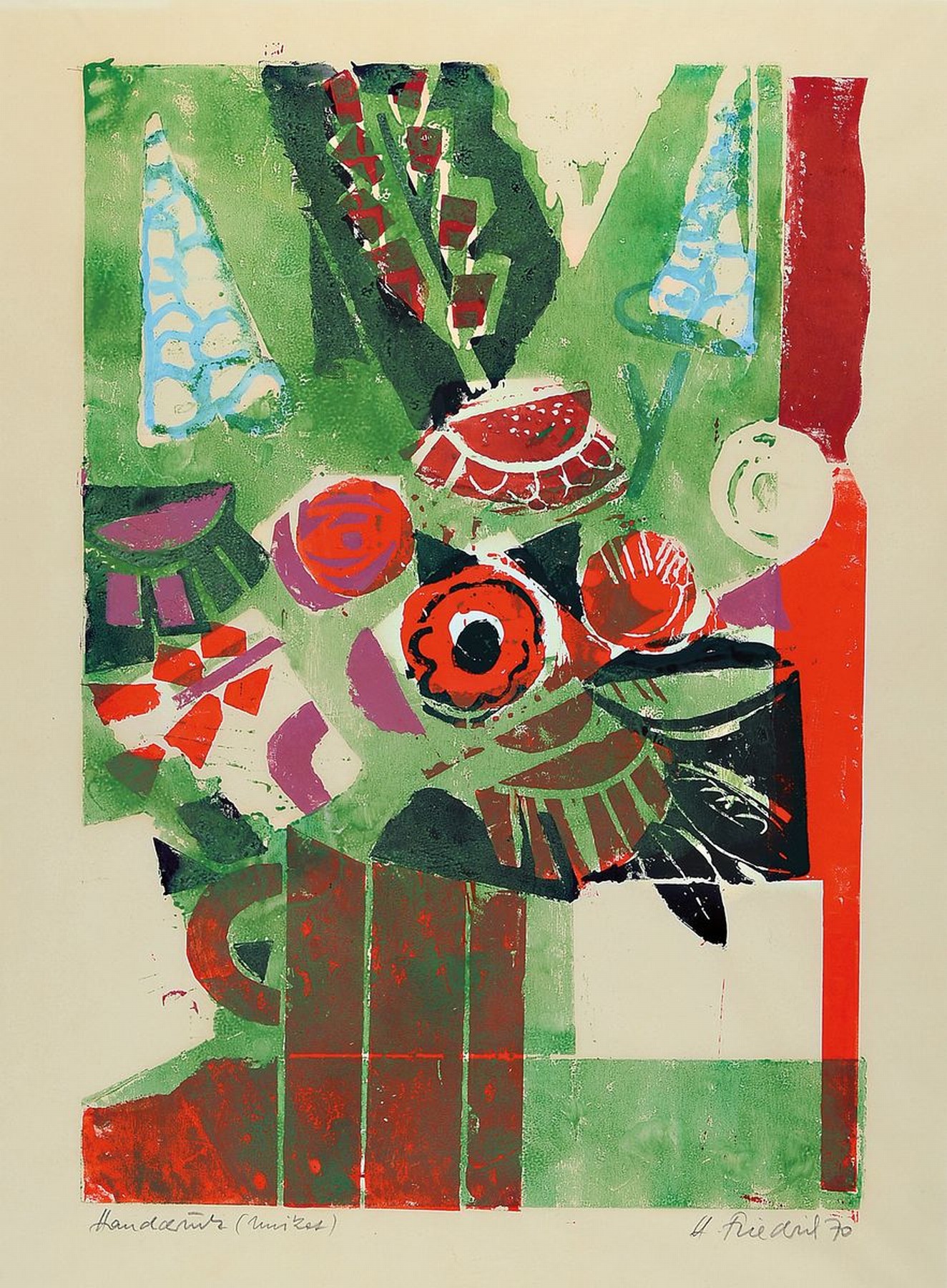 Heinz Friedrich, 1924-2018, 2 Farbholzschnitte, je sign., unter Glas gerahmt
