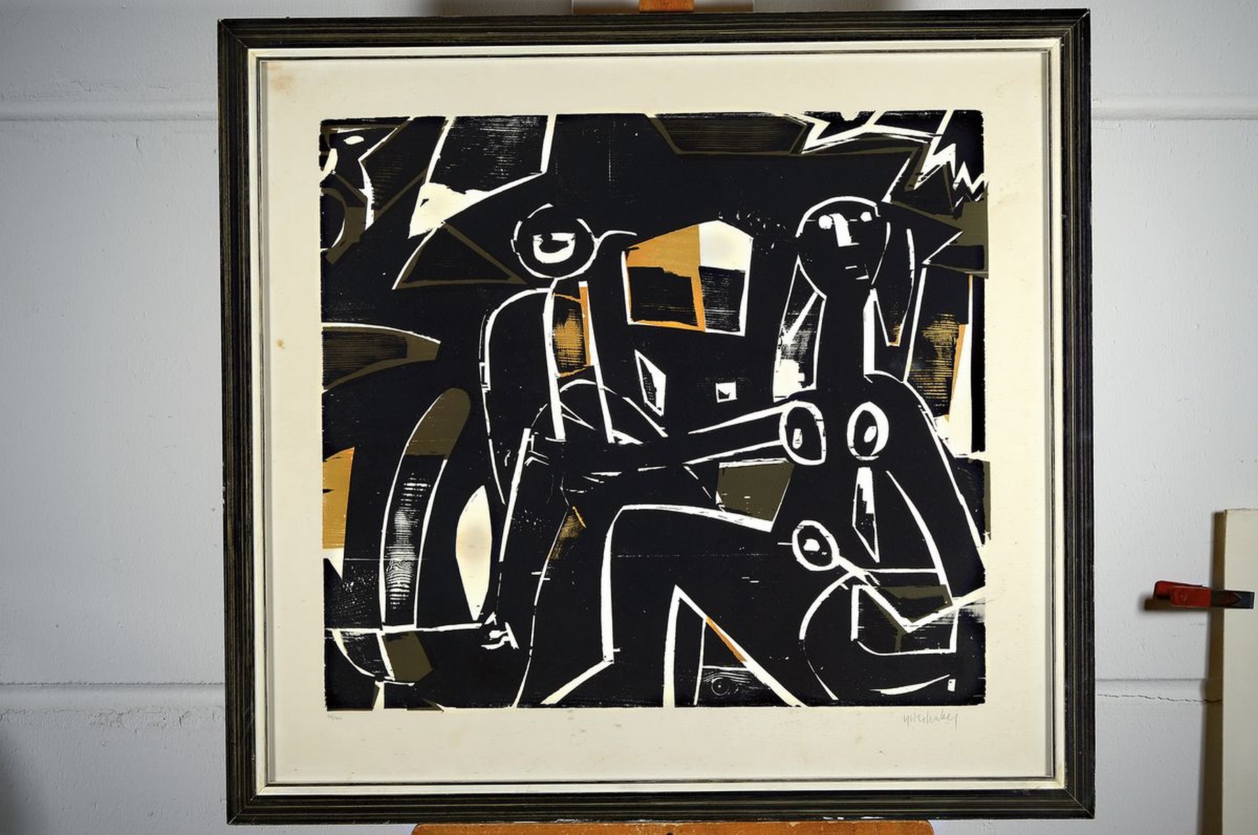Detail k: HAP Grieshaber, 1909-1981, Farbholzschnitt, handsigniert und num. 40/100, ca. 56x63cm, u.Gl., R. ca. 76x82cm