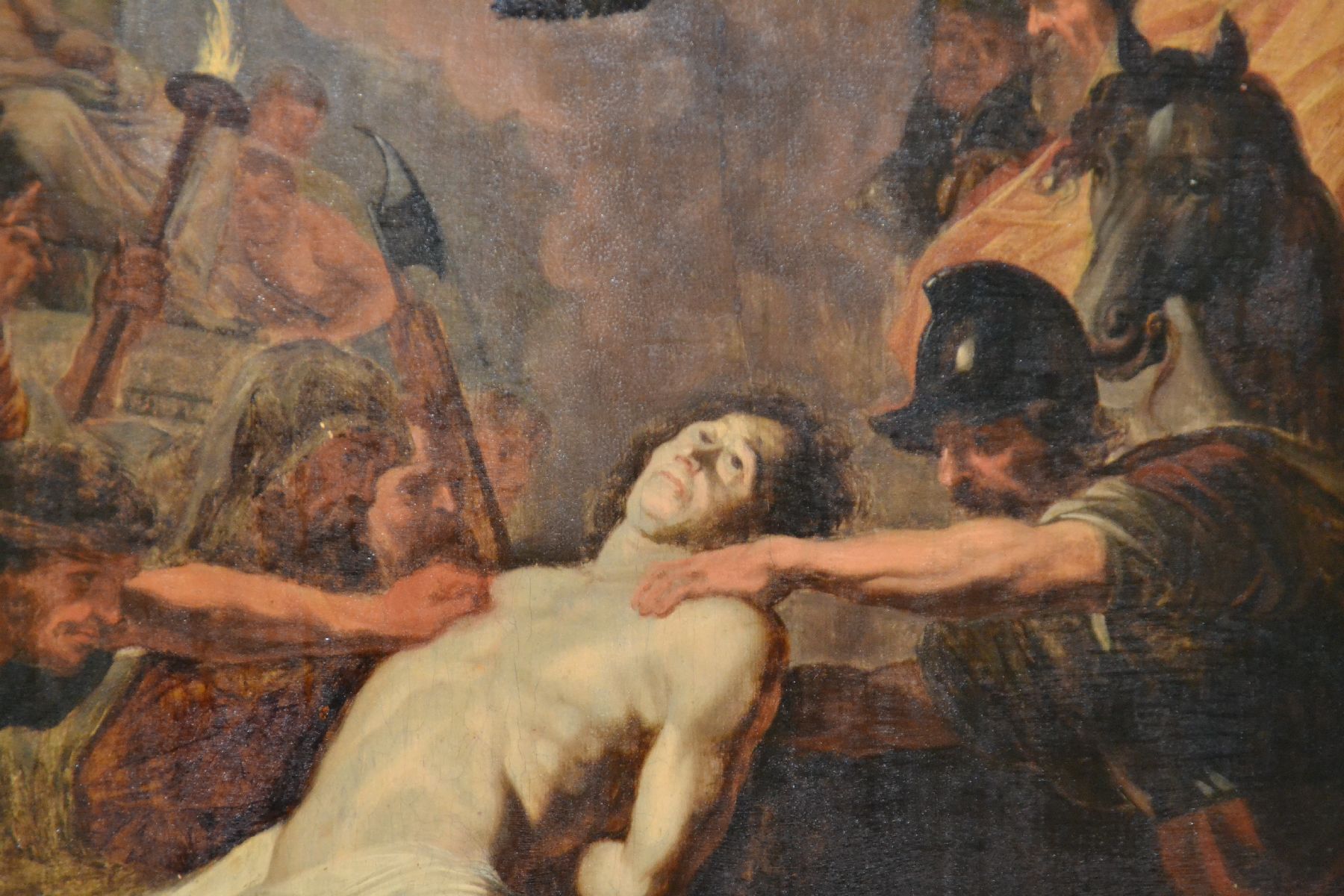 Detail d: Unbekannter Künstler, deutsch, um 1830-1860, Das Martyrium des Hl. Laurentius, nach dem Original von Peter Paul Rubens in der Alten Pinakothek ...