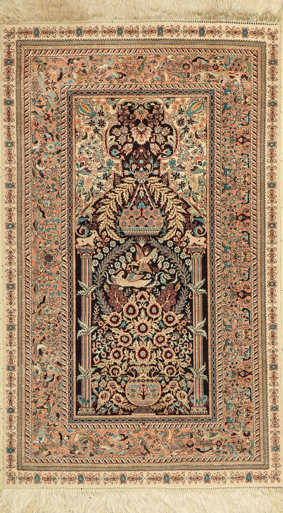 Hereke Seide fein, China, ca. 40 Jahre, reine Naturseide, ca. 156 x 95 cm, EHZ: 2