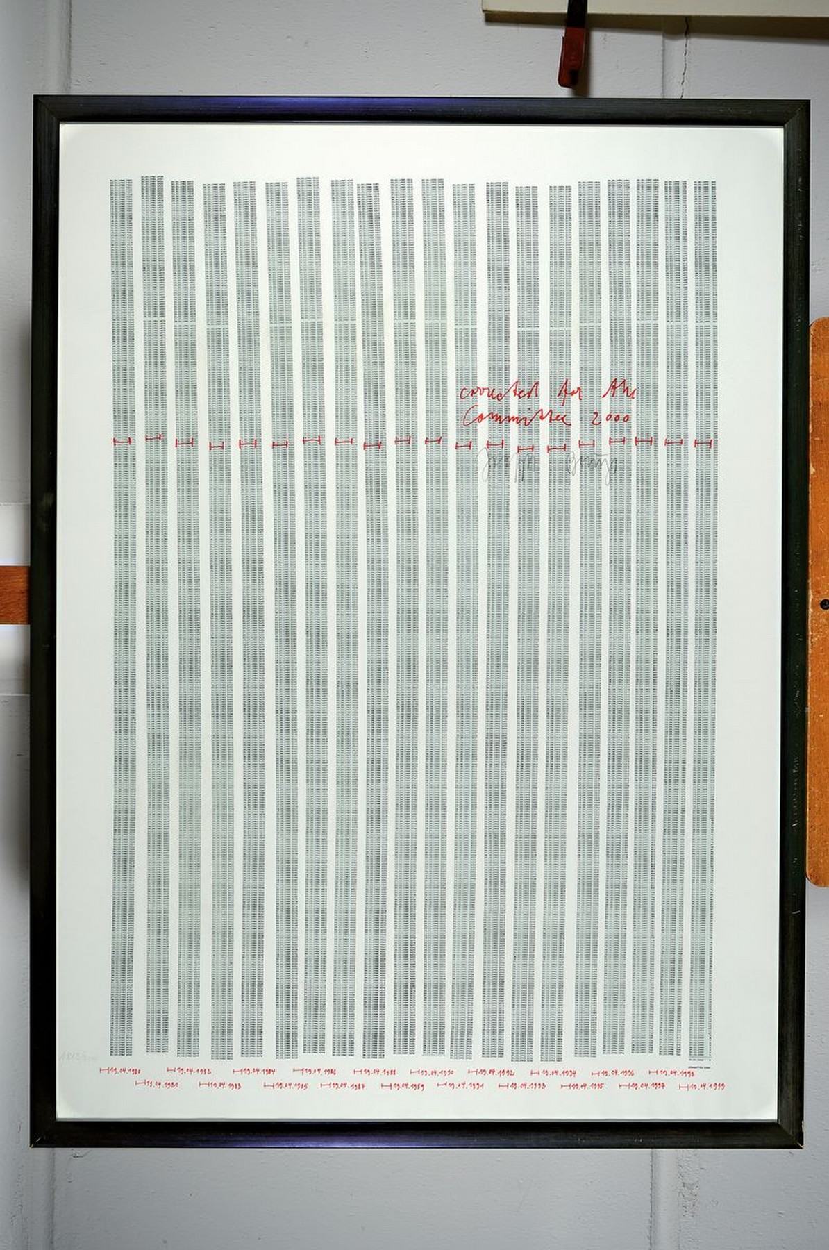 Detail k: Joseph Beuys, 1921-1986, "Countdown" (1981),Farboffset-Lithografie, sign., unter Glas, gesamt ca. 92x67 cm; Beuys Arbeit für das Projekt ...