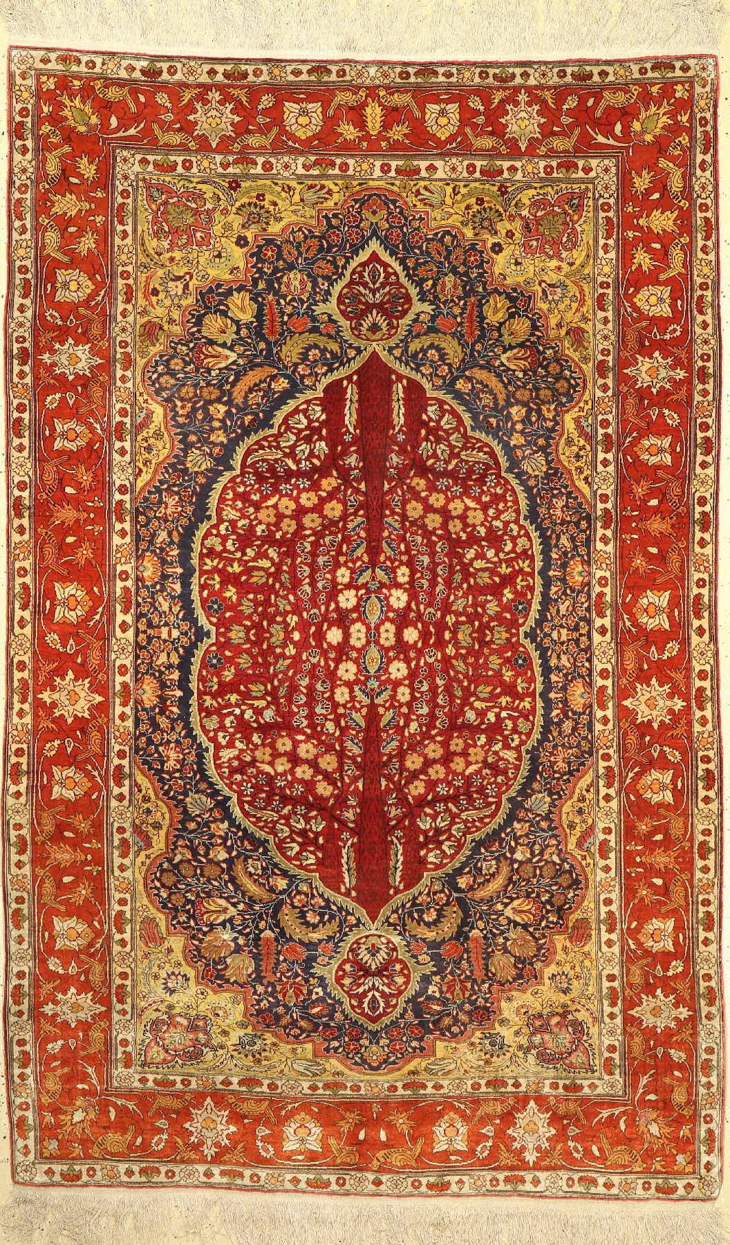 Seiden Kayseri fein, Türkei, um 1940, reineNaturseide, ca. 207 x 131 cm, EHZ: 2