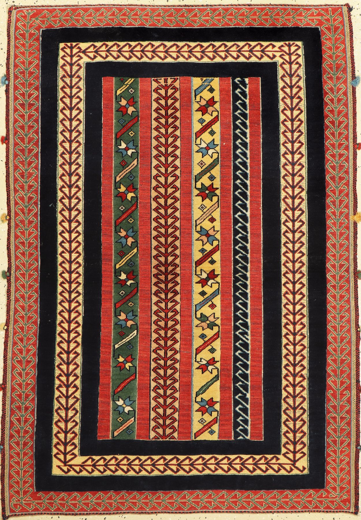 Sumakh relief, Persien, ca. 40 Jahre, Wolleauf Wolle, ca. 150 x 105 cm, EHZ: 2