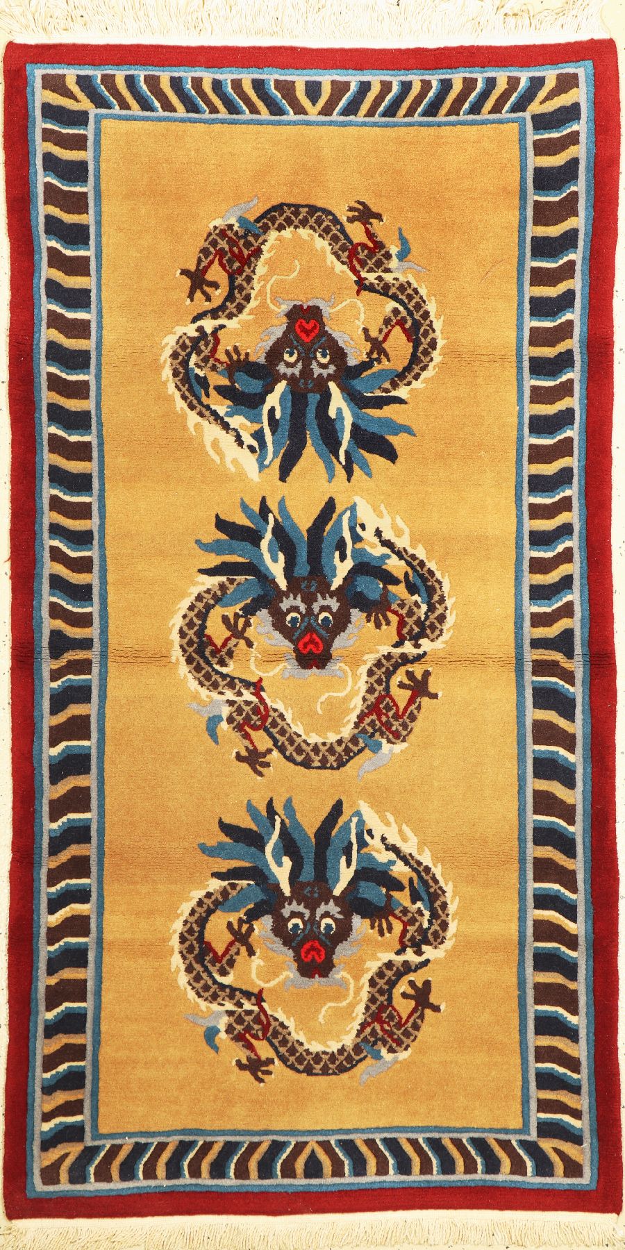 Drachenteppich, Nepal, ca. 40 Jahre, Wolle auf Baumwolle, ca. 176 x 92 cm, EHZ: 2