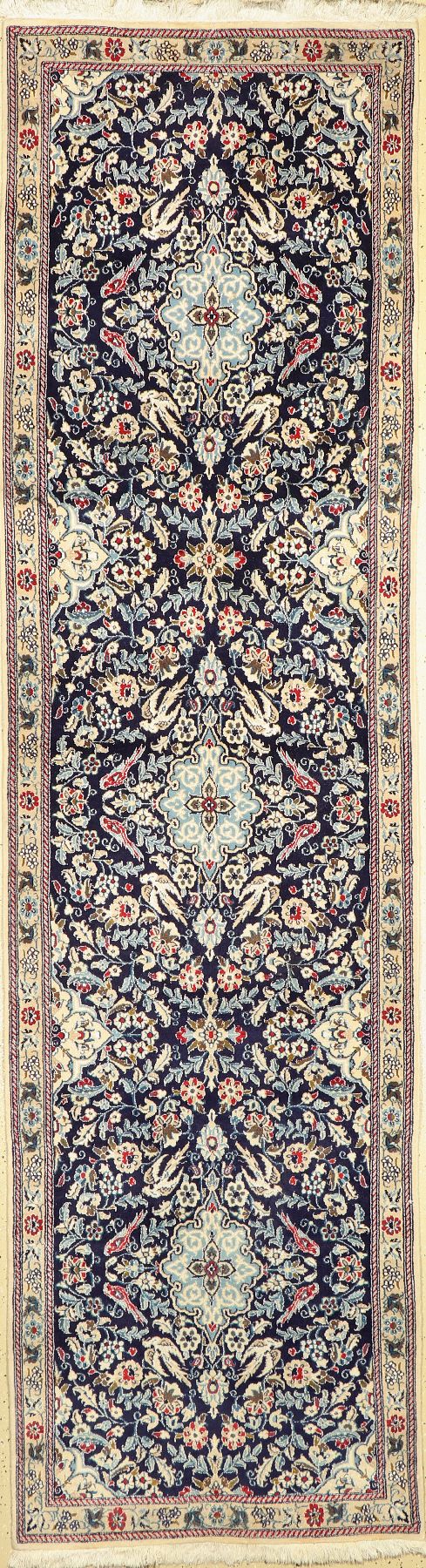 Nain fein(9 La), Persien, ca. 50 Jahre, Korkwolle mit Seide, ca. 326 x 89 cm, EHZ: 2