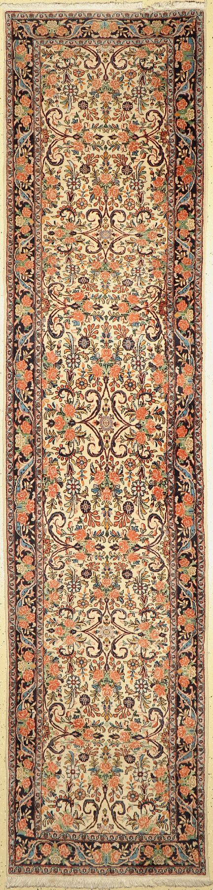 Rosenbidjar Kork fein, Persien, ca. 50 Jahre, Korkwolle, ca. 389 x 89 cm, EHZ: 2