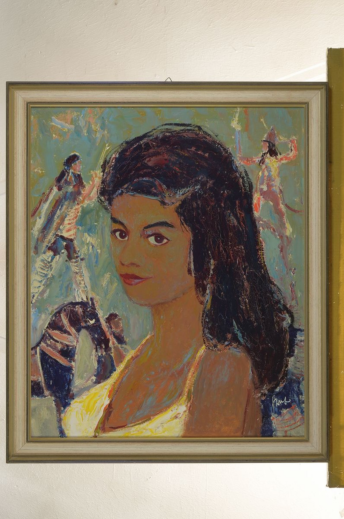 Detail k: Karl Graf, 1902-1986 Speyer, im Zirkus, Öl/Malkarton, rechts unten signiert, ca. ca. 60x50cm, R. ca. 64x54cm