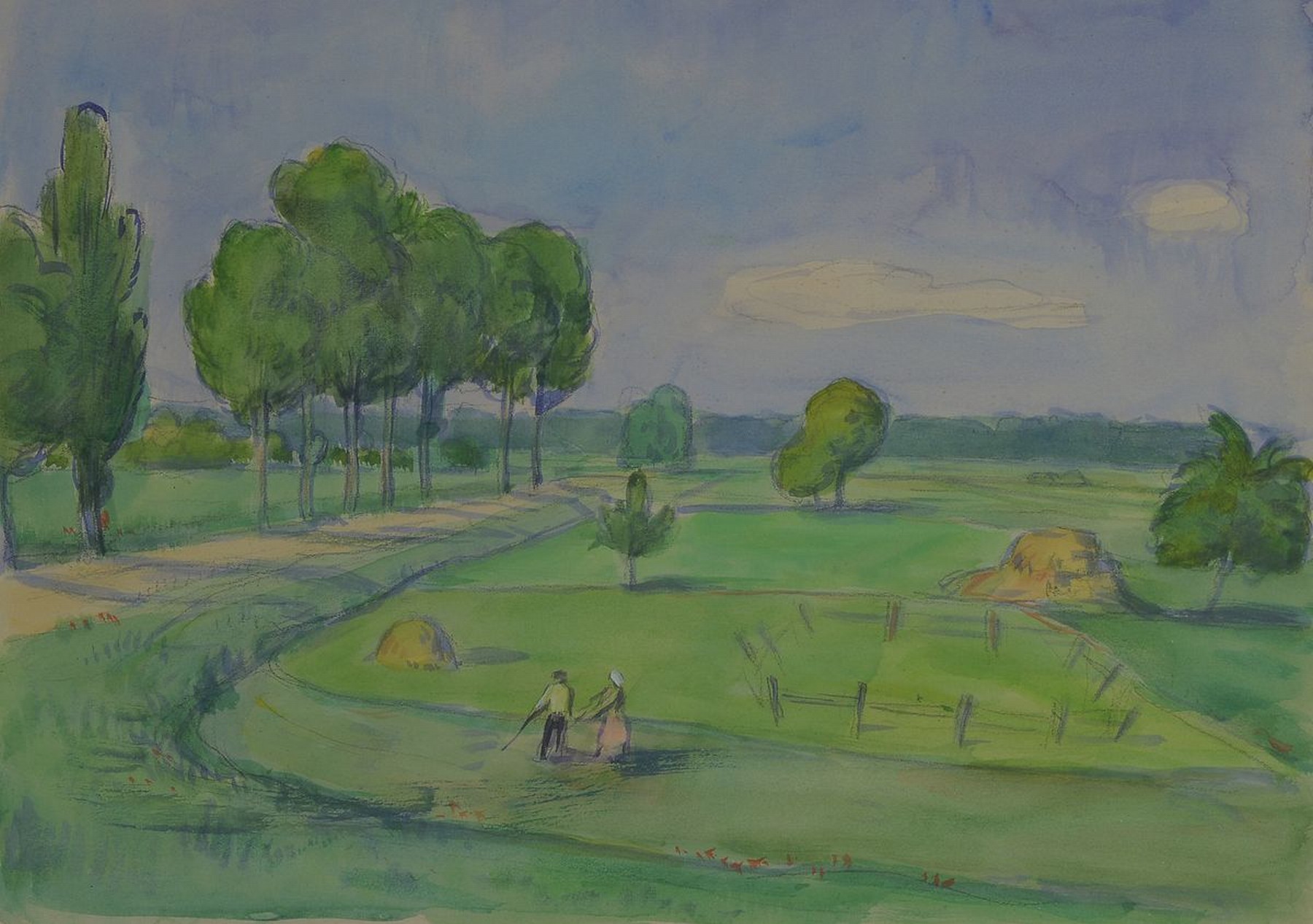 Detail b: Friedrich Jossé, 1897 Wolfstein-1996 Speyer, 3 Aquarelle mit pfälzer Landschaften, davon 2 signiert, je ca. 18x28cm, PP, u.Gl., R. ca. 33x43cm