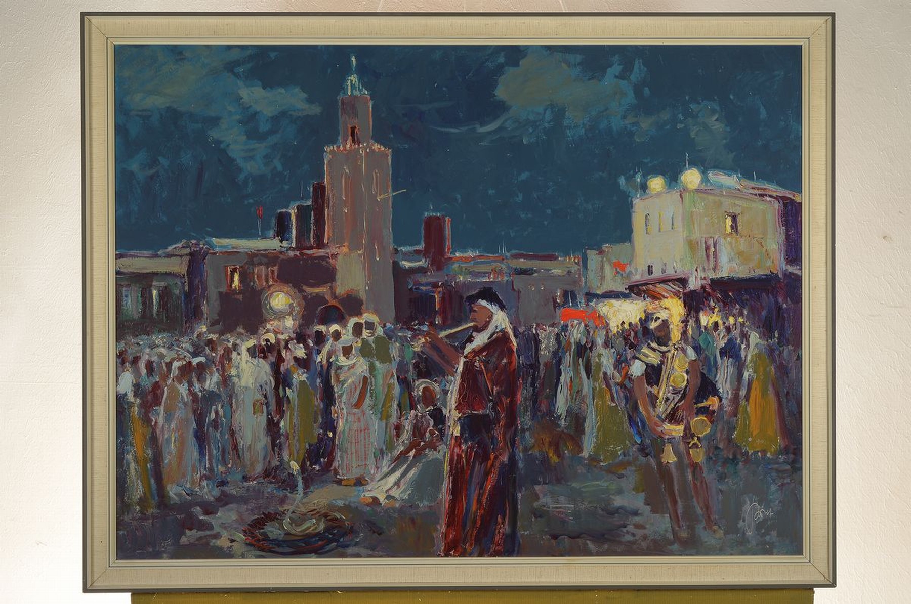 Detail k: Karl Graf, 1902-1986 Speyer, Schlangenbeschwörer auf einem orientalischen Markt, Öl/Hartfaser, rechts unten signiert, ca. 58x78 cm