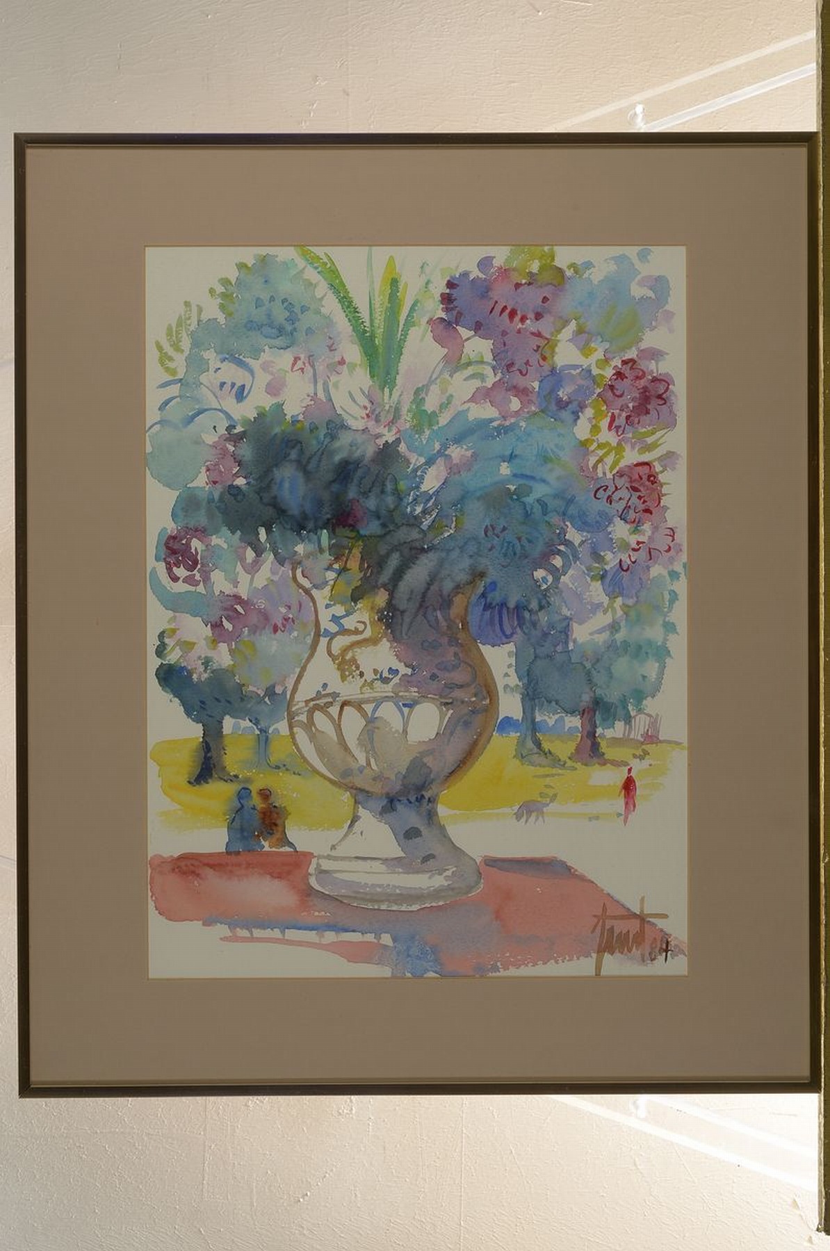 Detail k: Georg Günter Zeuner, 1923 Dresden-2011 Speyer, Blumenstillleben, Aquarell auf Papier, signiert, ca. 46x34cm, u.Gl., R. ca. 60x50cm, R., dat. 84