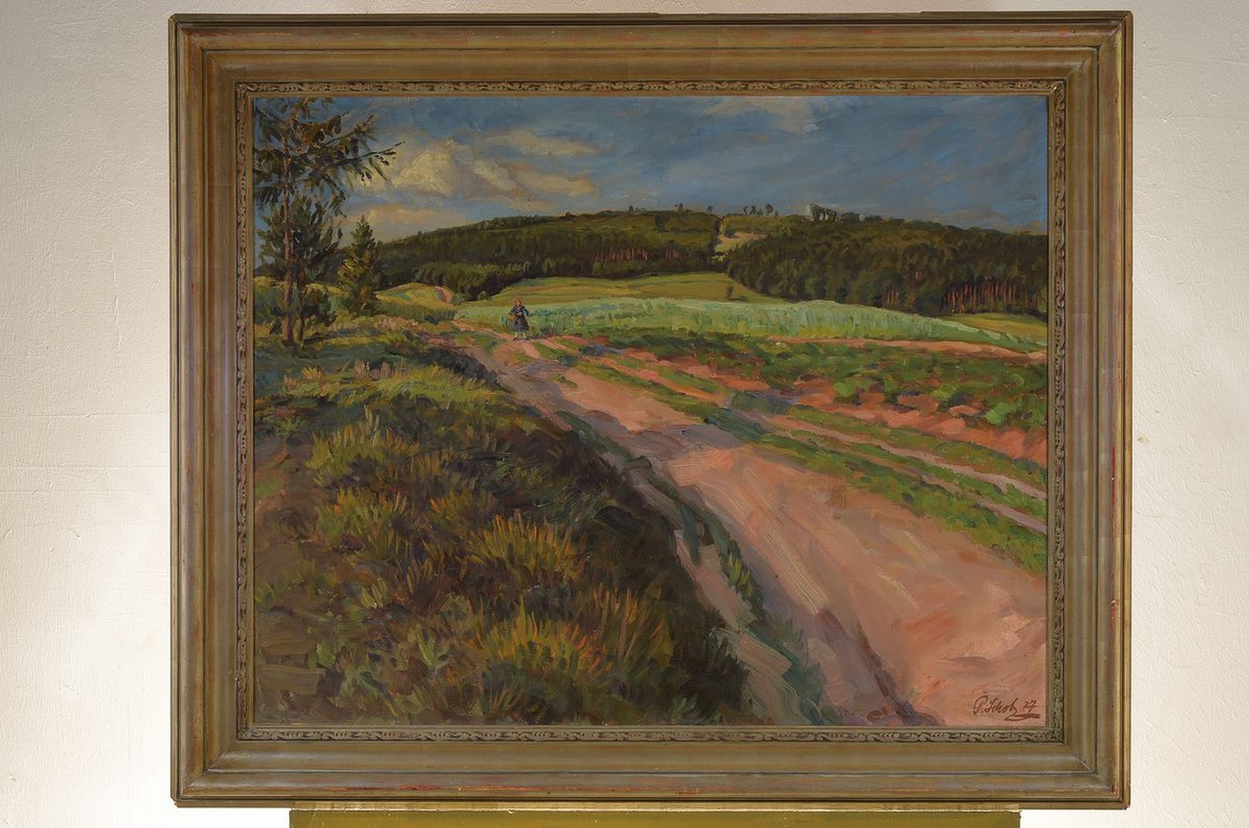 Detail k: Paul Scholz, 1901 Bochum Dahlhausen - 1956 Göppingen, Studium an der Kunstakademie und an der Kunstgewerbeschule Kassel, hier: "In der Schwalm, ...