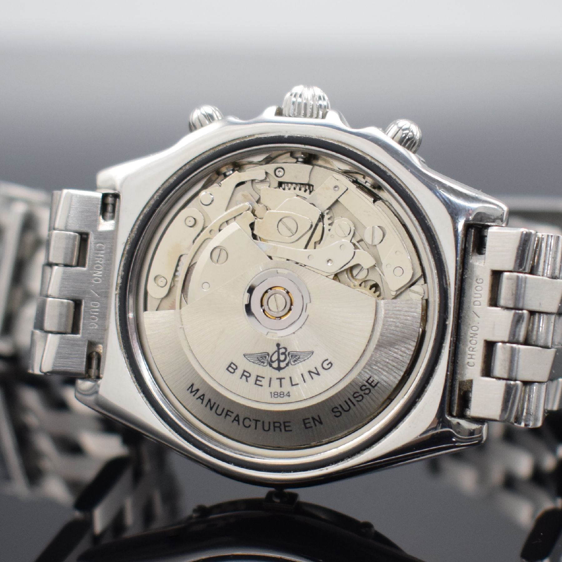 Detail g: BREITLING Armbandchronograph aus der Serie Kunstflugstaffeln hier P.A.N. frecce tricolori Referenz A13050.1, Automatik, Schweiz um 1995, auf 4000 ...