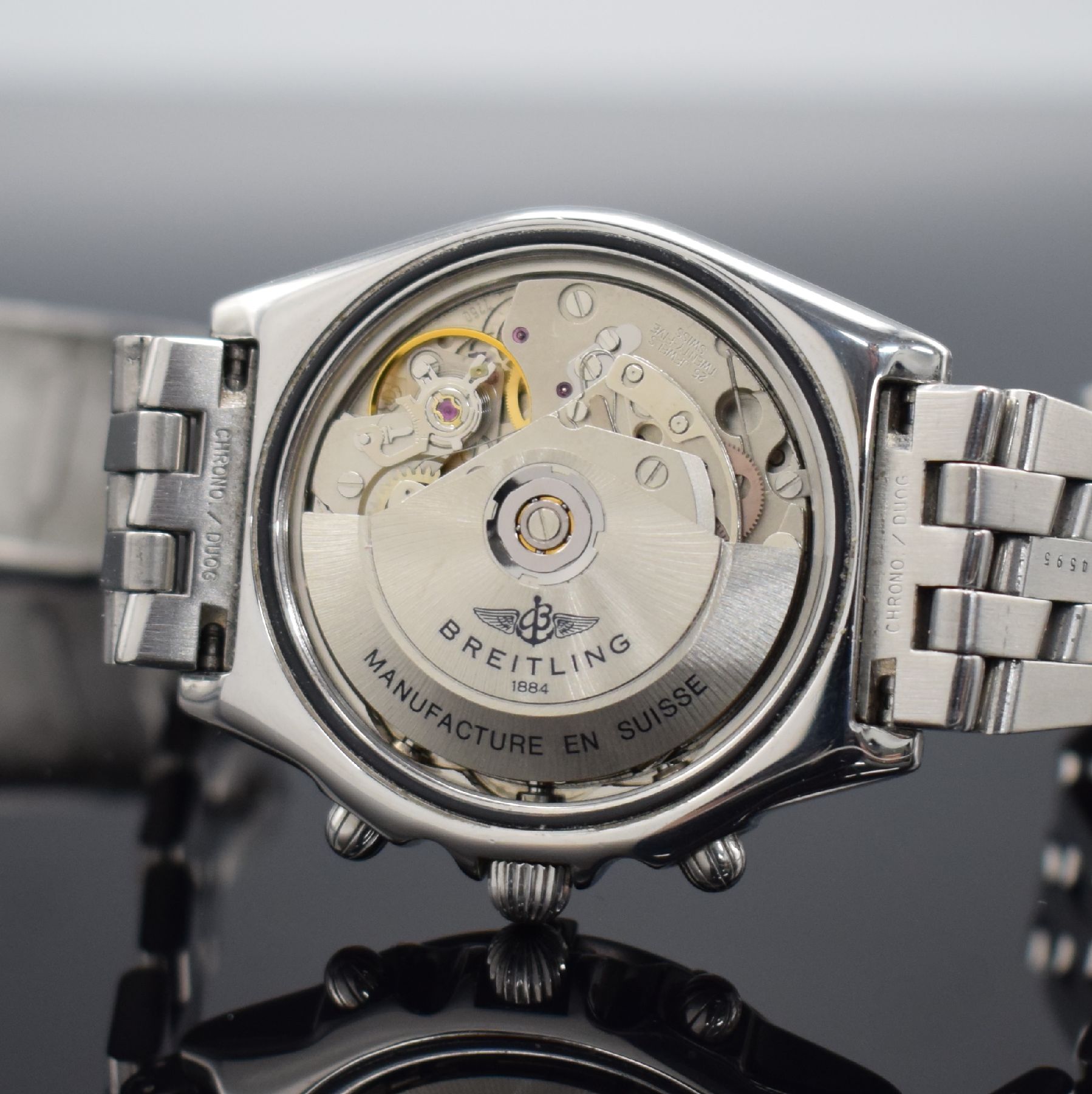 Detail h: BREITLING Armbandchronograph aus der Serie Kunstflugstaffeln hier P.A.N. frecce tricolori Referenz A13050.1, Automatik, Schweiz um 1995, auf 4000 ...