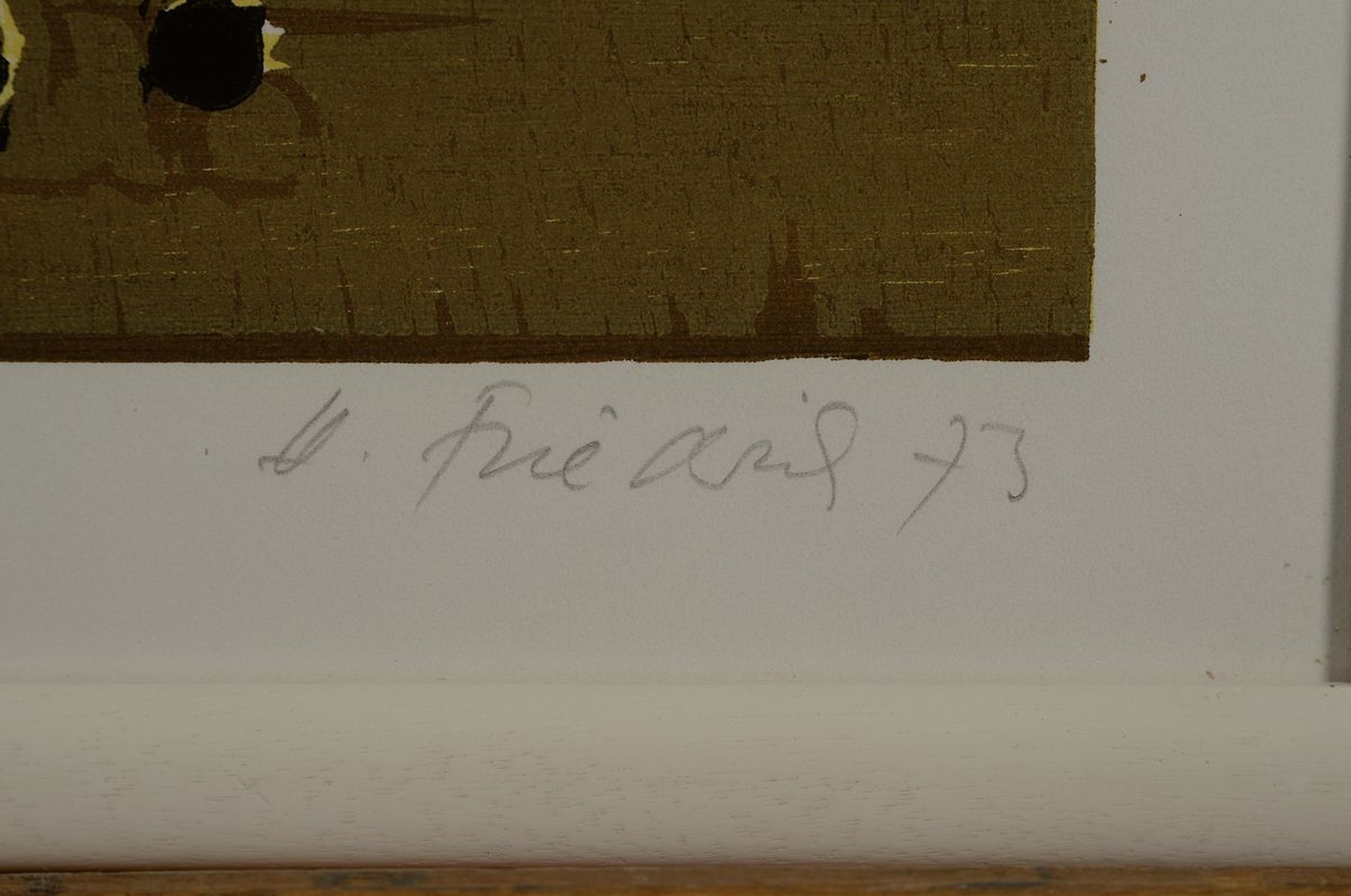 Detail a: Heinz Friedrich, 1924-2018 Schwetzingen, Farbholzschnitt von 1973, Fest des Federweißen , handsign., betitelt, bez. Probedruck, ca. 63x43 cm, unter ...