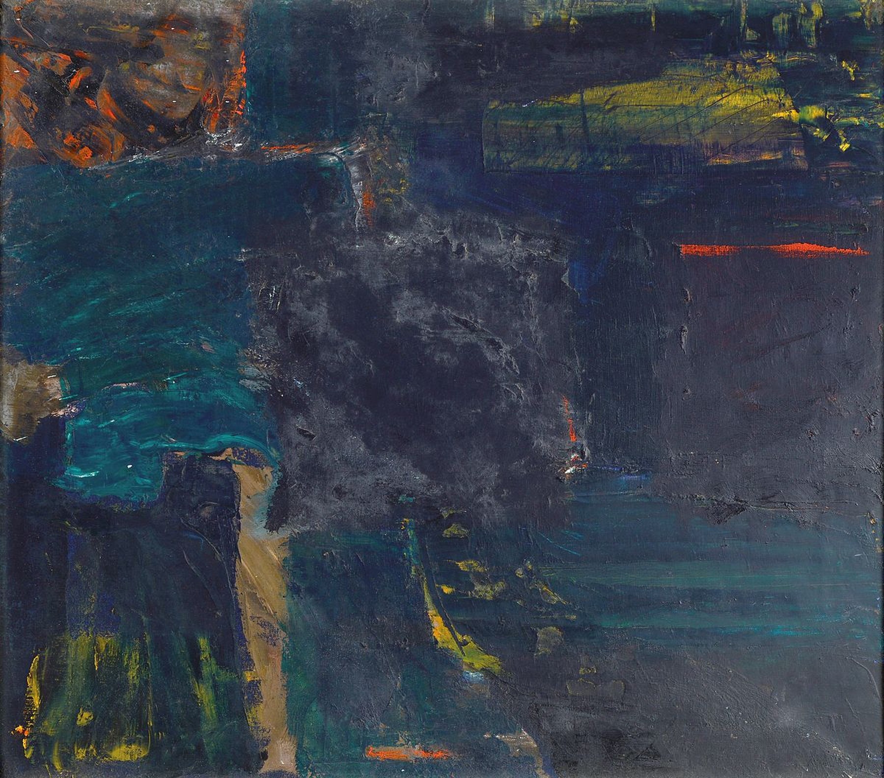 Sverre Wyller, geb. 1953, zeitgen. Künstler aus Norwegen, Ohne Titel, Öl/Lwd, rückseitig signiert und dat. 1983, ca. 75x67cm, R. ca. 81x72cm