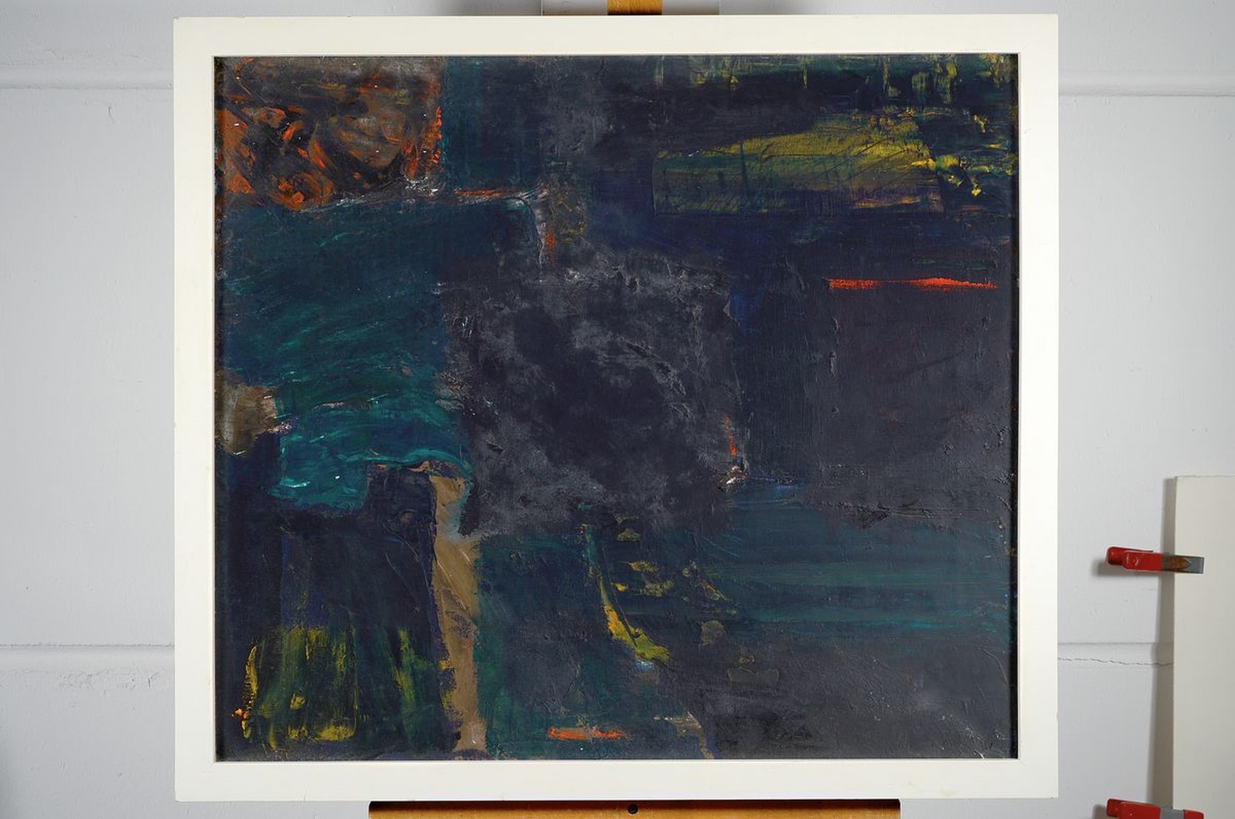 Detail k: Sverre Wyller, geb. 1953, zeitgen. Künstler aus Norwegen, Ohne Titel, Öl/Lwd, rückseitig signiert und dat. 1983, ca. 75x67cm, R. ca. 81x72cm