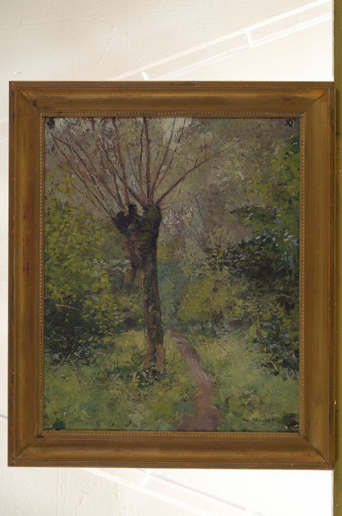 Detail k: Wilhelm Nagel, 1866 Karlsruhe-1945 Baden-Baden, Waldinneres, Öl/Malkarton, rechts unten signiert, ca. 41.5x33.5cm, R. ca. 49x41cm