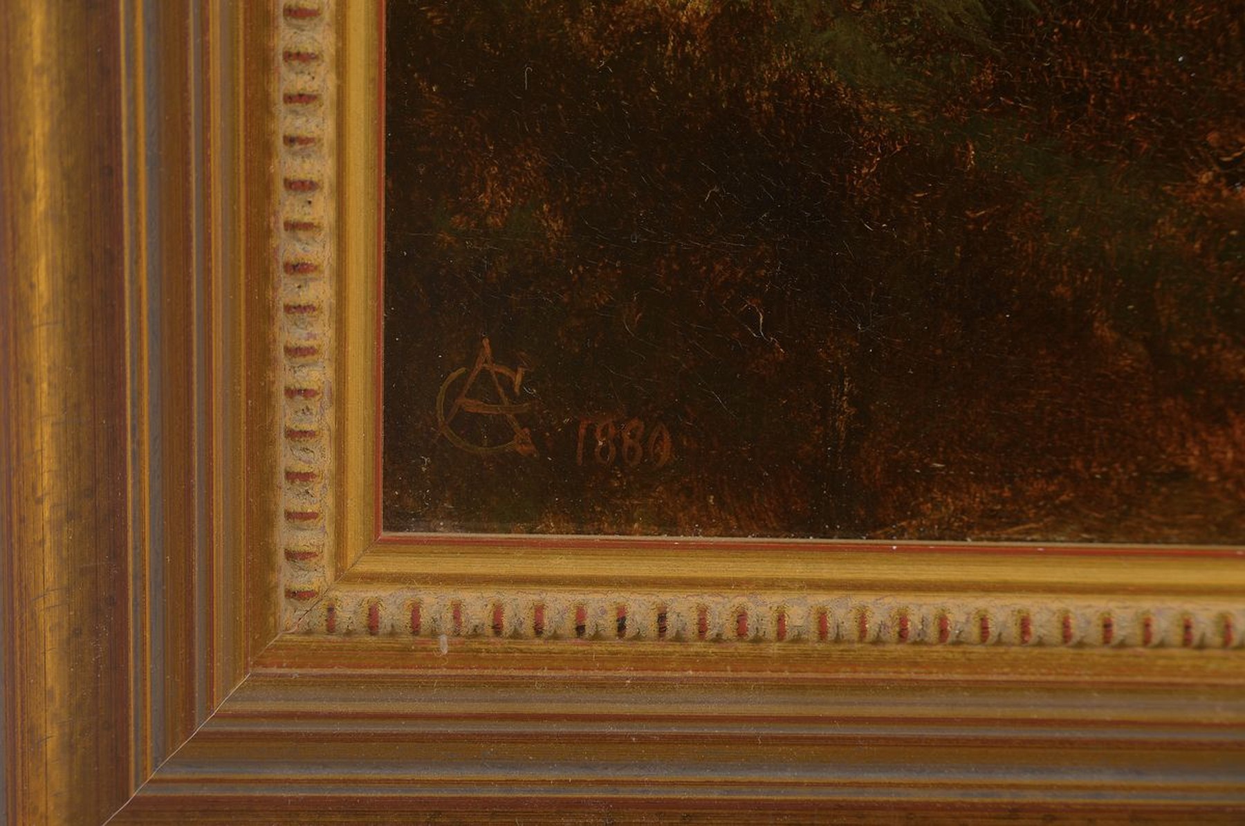 Detail a: George Alexander, schottischer Künstler, 1832-1913, Brig 'o Turk in Schottland, rückseitig so betitelt, eine Ortschaft im Zentrum der ...