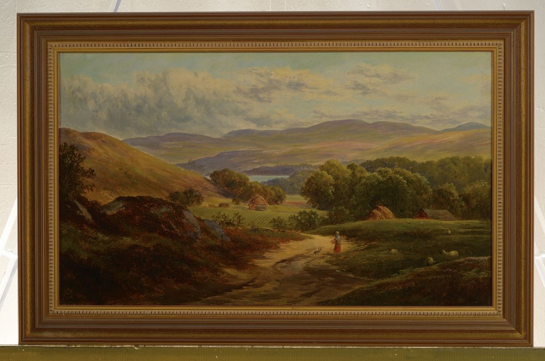 Detail k: George Alexander, schottischer Künstler, 1832-1913, Brig 'o Turk in Schottland, rückseitig so betitelt, eine Ortschaft im Zentrum der ...