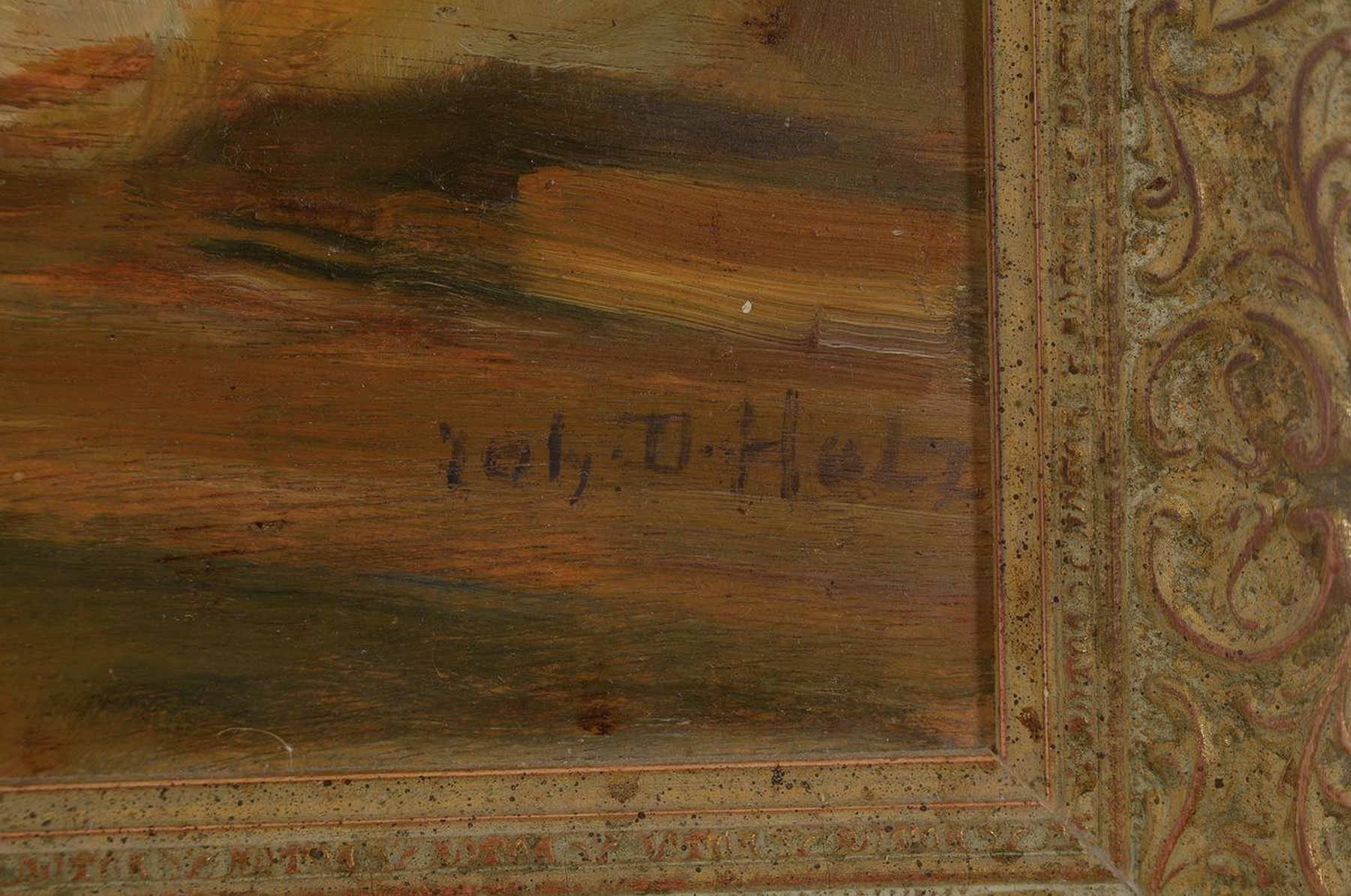 Detail a: Johann Daniel Holz, 1867 Bremen-1945 Fürstenfeldbruck, 2 Kälberköpfe, Öl/Holz, rechts unten signiert, ca. 19x24cm, R. ca. 25x30cm