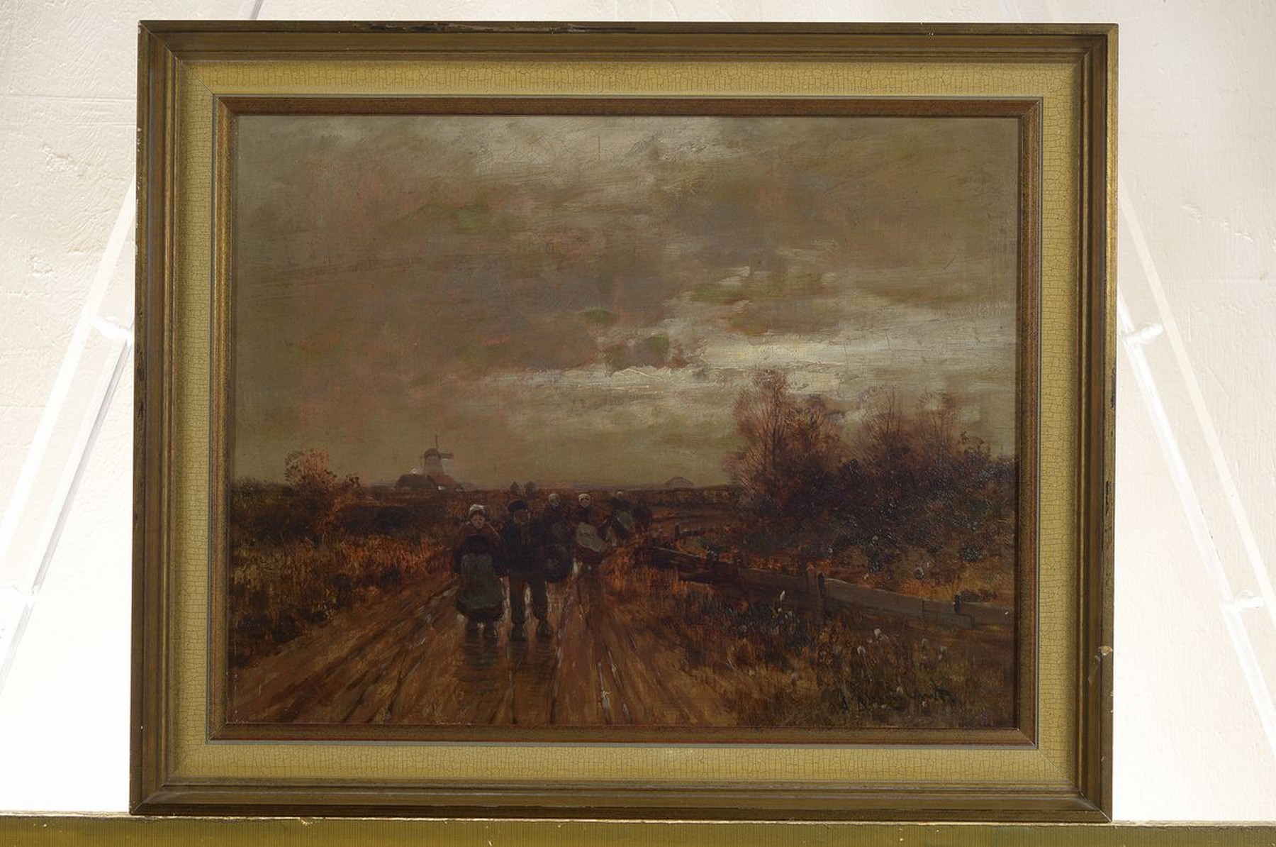 Detail k: Johann Jungblut, 1860 Saarburg-1912 Düsseldorf, Holländische Bauern auf dem Heimweg, Öl/Lwd, rechts unten signiert, ca. 32x40cm, R. ca. 40x49cm, ...