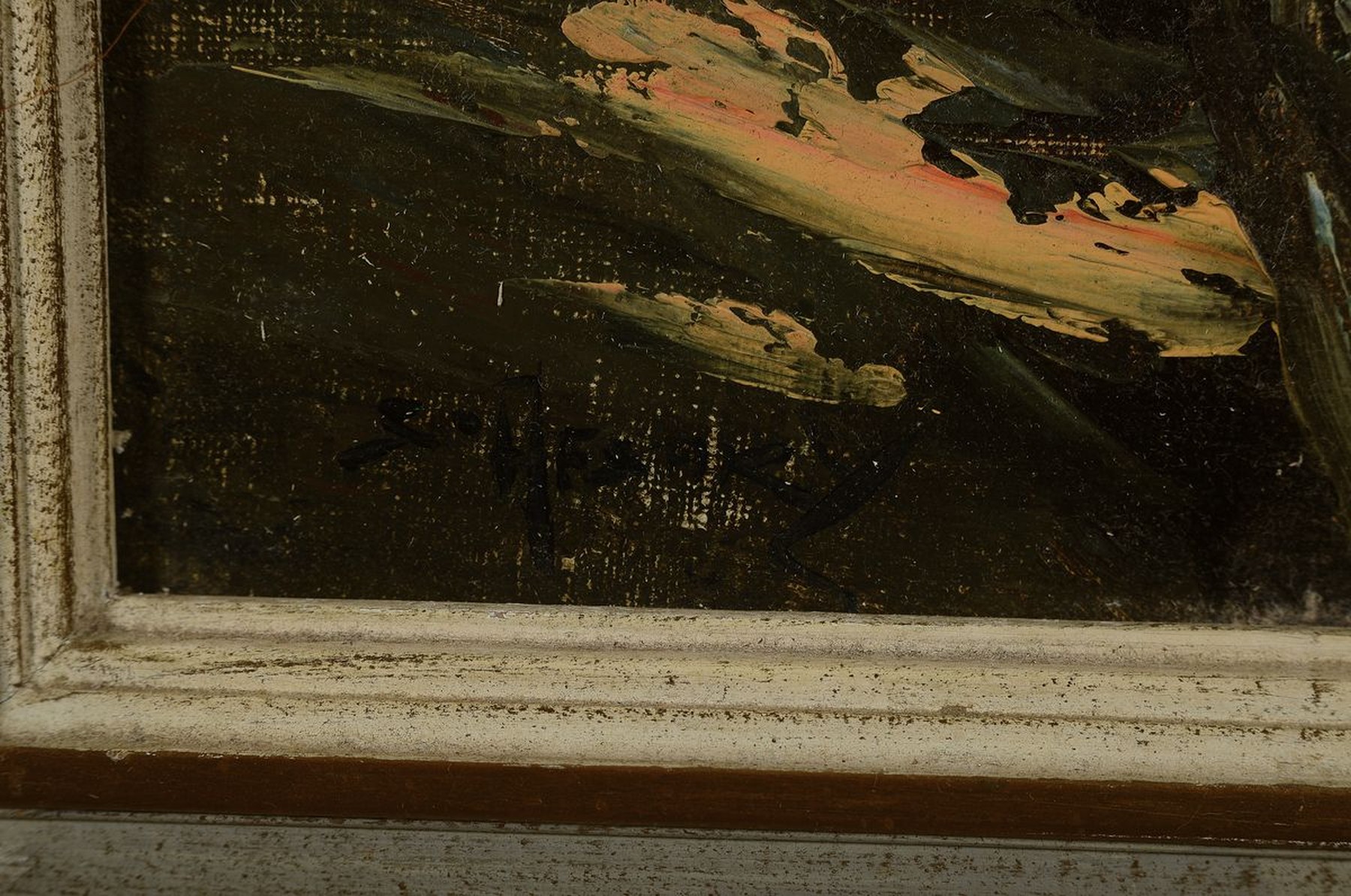 Detail a: Cyrus Afsary, geb 1945, im Mittleren Osten geborener u. im Duktus russischer Künstler ausgebildeter Landschafts- u. Genremaler, lebt u. arbeitet in ...