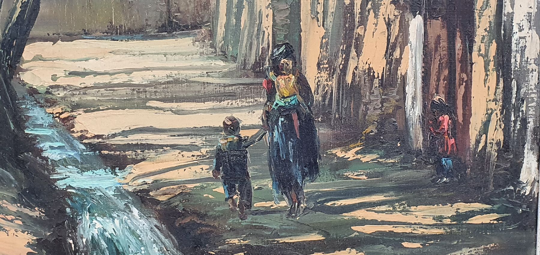 Detail d: Cyrus Afsary, geb 1945, im Mittleren Osten geborener u. im Duktus russischer Künstler ausgebildeter Landschafts- u. Genremaler, lebt u. arbeitet in ...