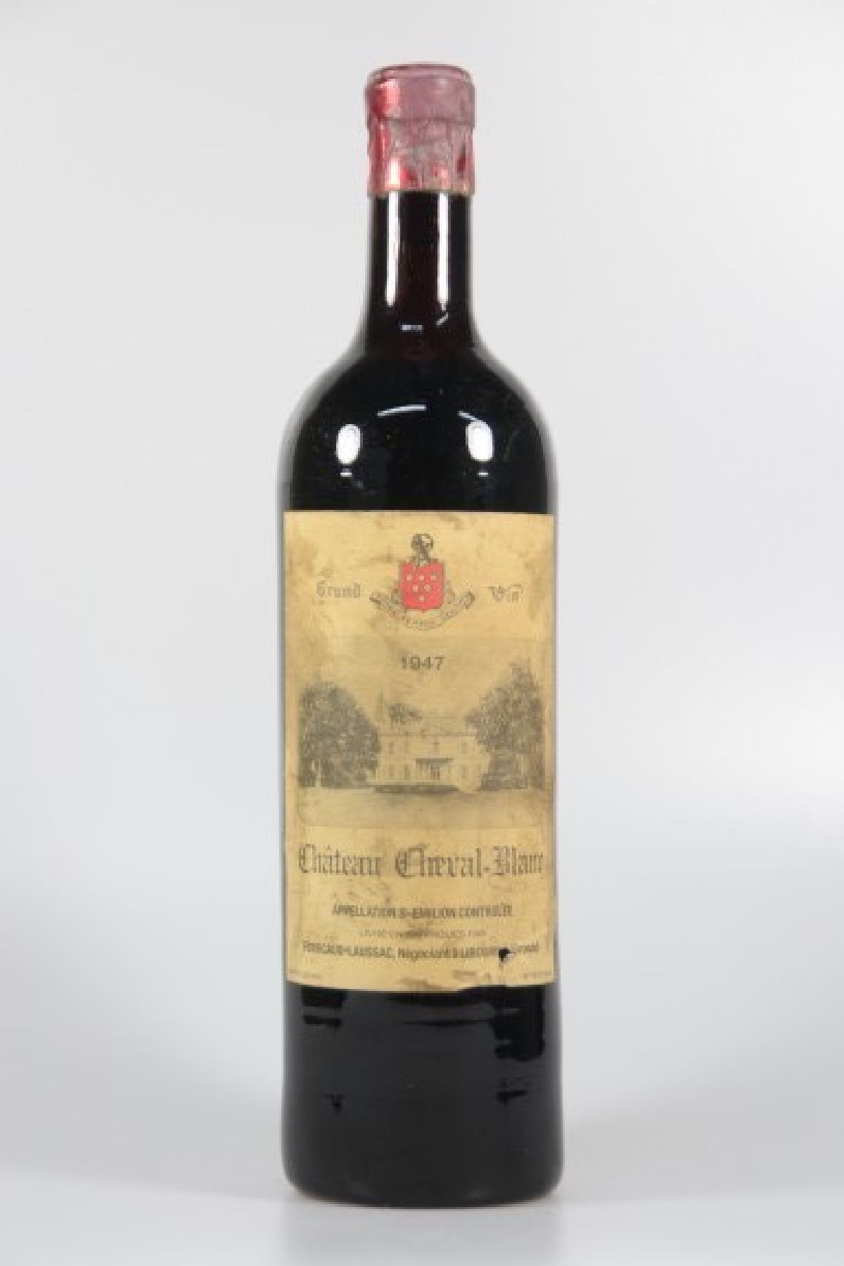 1 Flasche, Chateau Cheval Blanc, 1947, St.Emilion, ca. 750 ml, Top Shoulder, Kapsel u Etikett mit Alterssp.