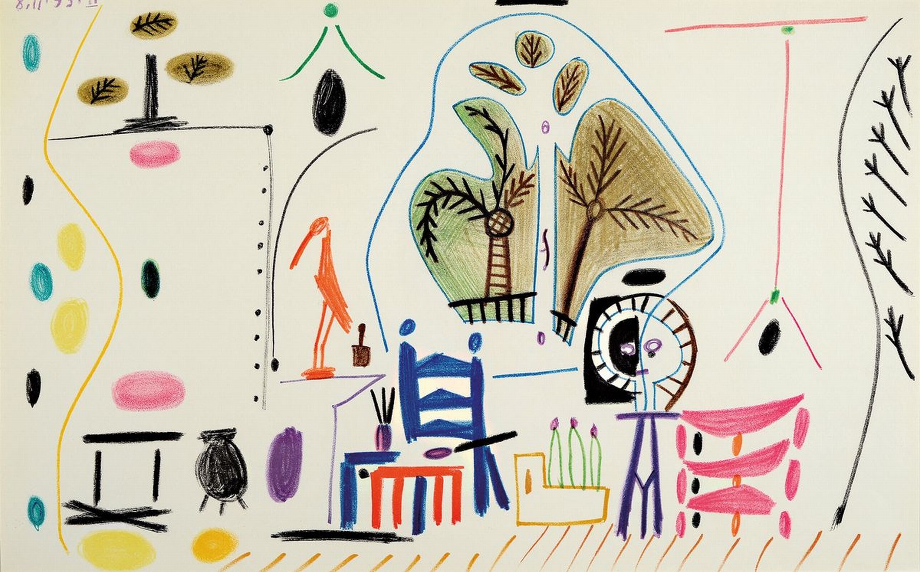 Pablo Picasso , 1881-1973, "L´Atelier a La Californie", Farblithografie, Drucker/Verlag: Cercle d´Art, Paris 1960, PP, Motiv ca. 26x41,5 ...