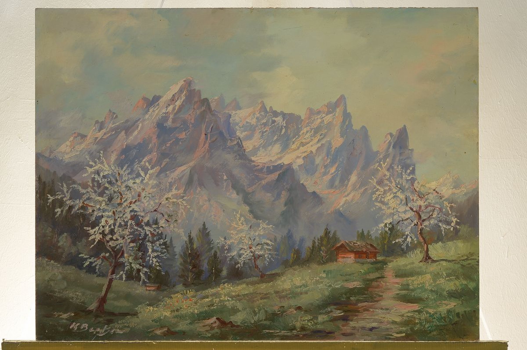 Detail k: Kenneth Baker, 1921 - 1996, britischer Landschafts- u. Genremaler, Zwei Alpenlandschaften im Frühling, malerische Auffassung u. kontrastierende ...