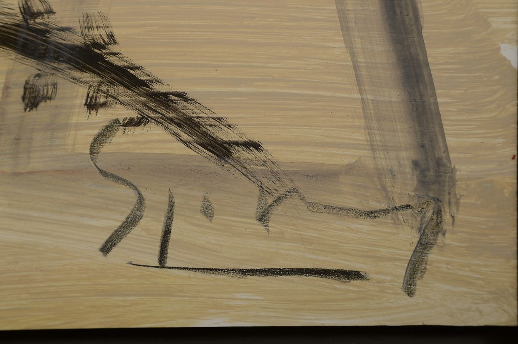 Detail a: Stefan Szczesny, geb. 1951, "ohne Titel", von 1983, Tempara auf dünner Pappe/Holz, re. u. sign., links u. dat., R., gesamt ca. 105x75,5 cm