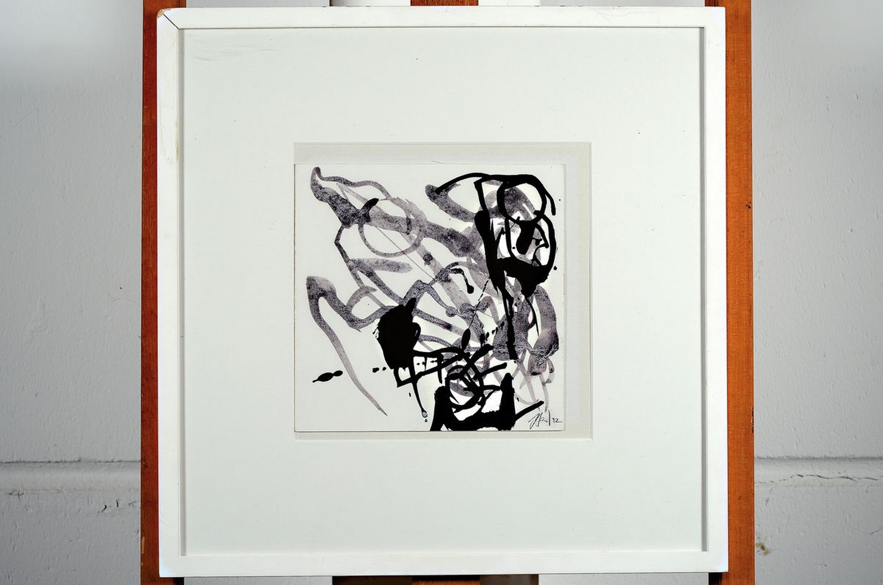 Detail k: Axel Heil, geb. 1965, Studium an der Akademie Karlsruhe, hier: Abstrakte Komposition, handsigniert, ca. 20x20cm, PP. u.Gl., R. ca. 42x42cm, ...