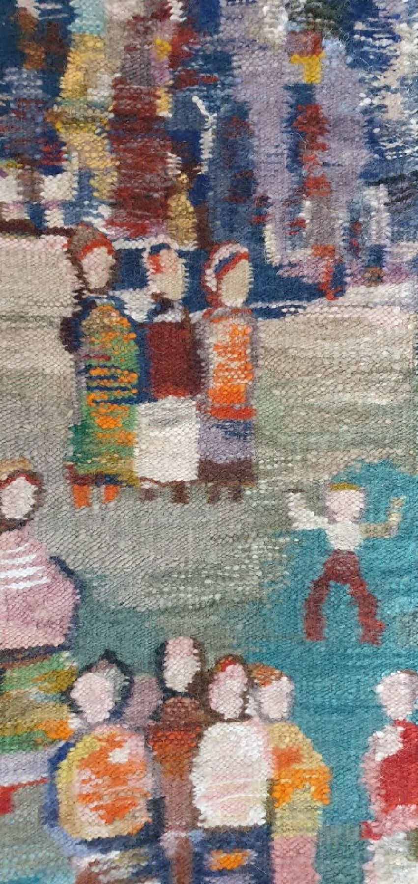 Detail b: Tapisserie von Piotr Grabowski, geb. 1933, polnischer Bildwirker des 20.Jh., schuf vor allem Textilwerke mit traditionell polnischen Sujets, ...