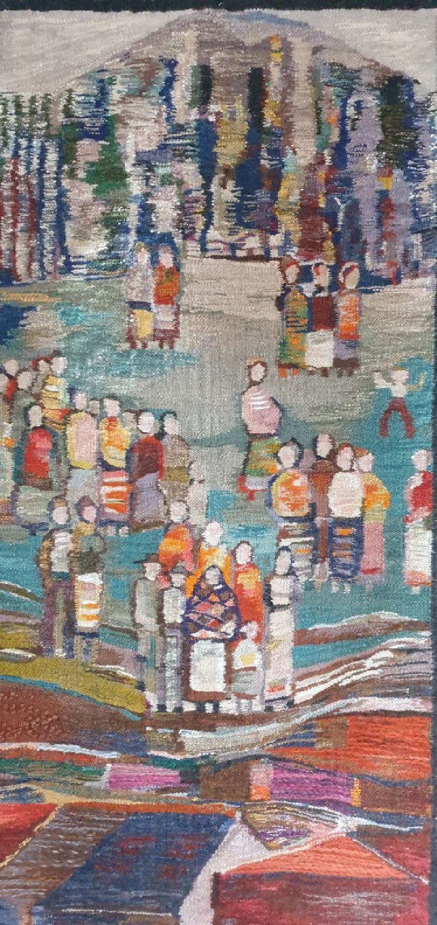 Detail d: Tapisserie von Piotr Grabowski, geb. 1933, polnischer Bildwirker des 20.Jh., schuf vor allem Textilwerke mit traditionell polnischen Sujets, ...