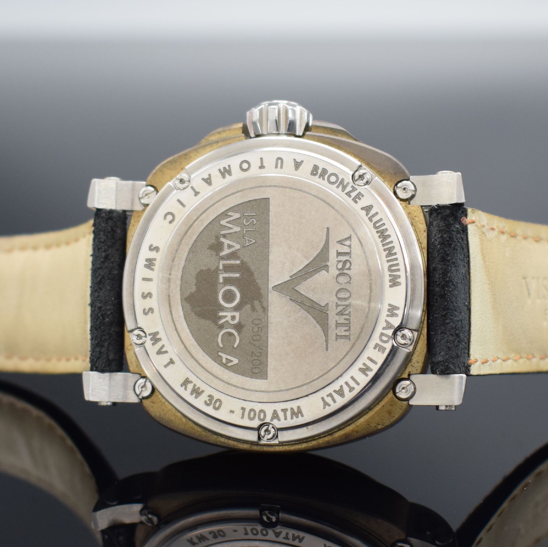 Detail f: VISCONTI limitierte Herrenarmbanduhr aus der Serie Isla Mallorca, Italien um 2015, Ref. KW30-12, Automatik, lim. Auflage v. 200 Stk., verschr. Geh. ...