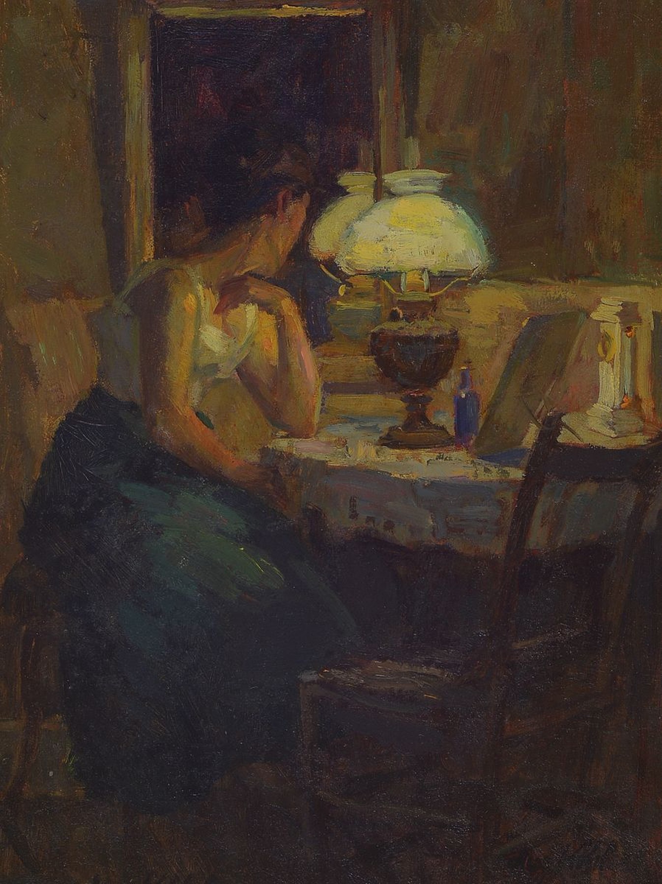 August Köhler, 1881 Stuttgart-1964, Studium an der Akademie Stuttgart unter Poetzelsberger und Landenberger, typ. Vertreter der schwäbischen ...