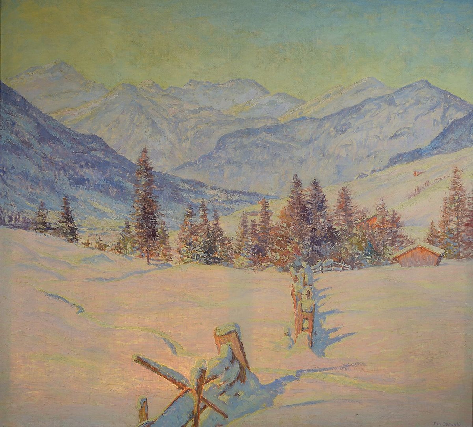 Fritz Osswald, 1878 Zürich - 1966 Starnberg,schweizer Landschaftsmaler, Schüler von Gysis und Diez an der Akademie München, 1913 an die ...